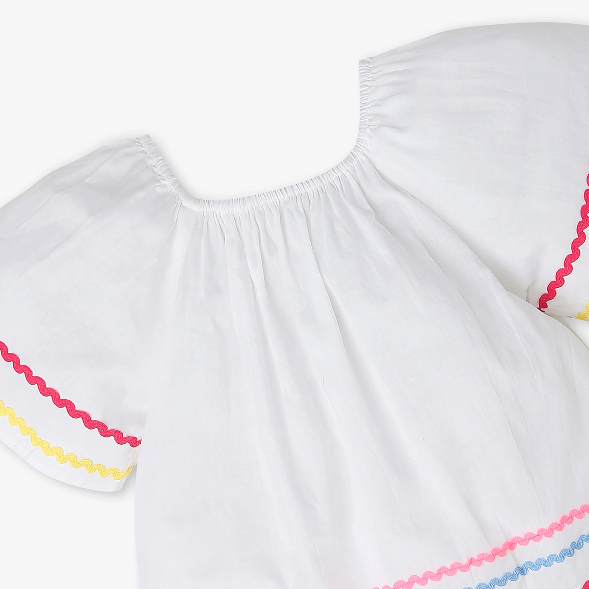 Girls Pleated Woven Top - Image 3