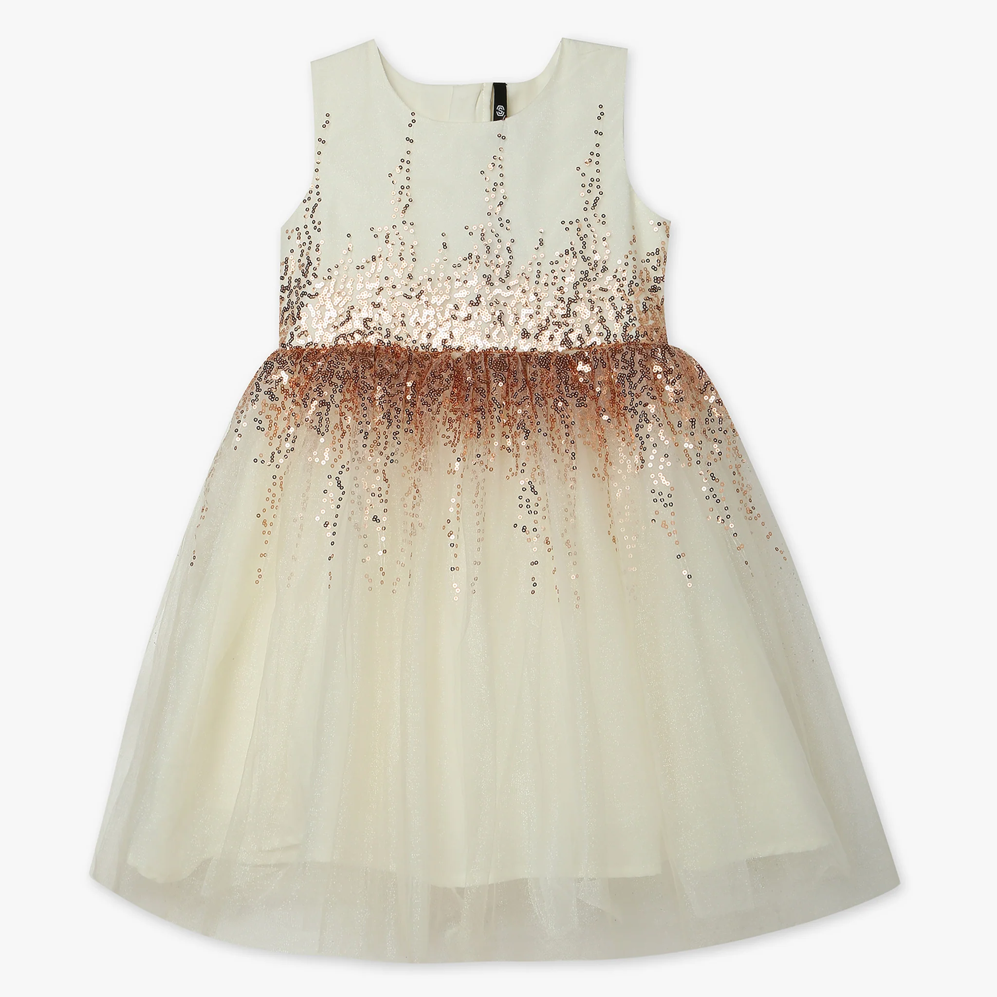 Girls Embellished Satin Frock