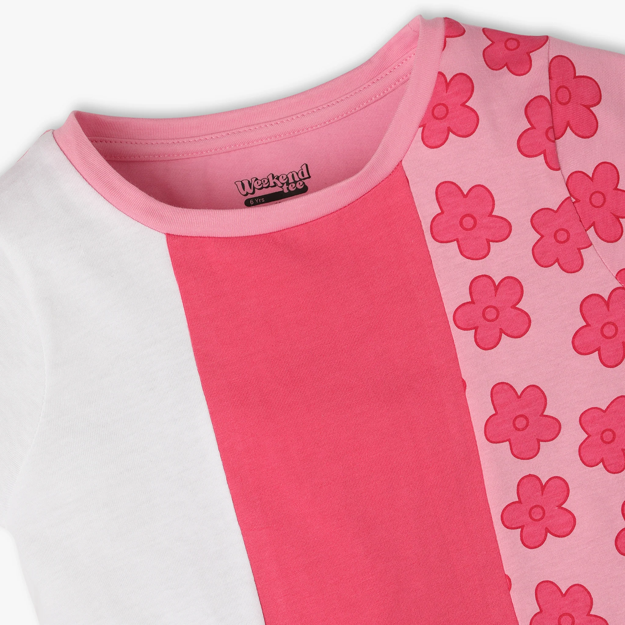 Girls Printed Crew Neck Short Sleeve T-Shirt - Image 3