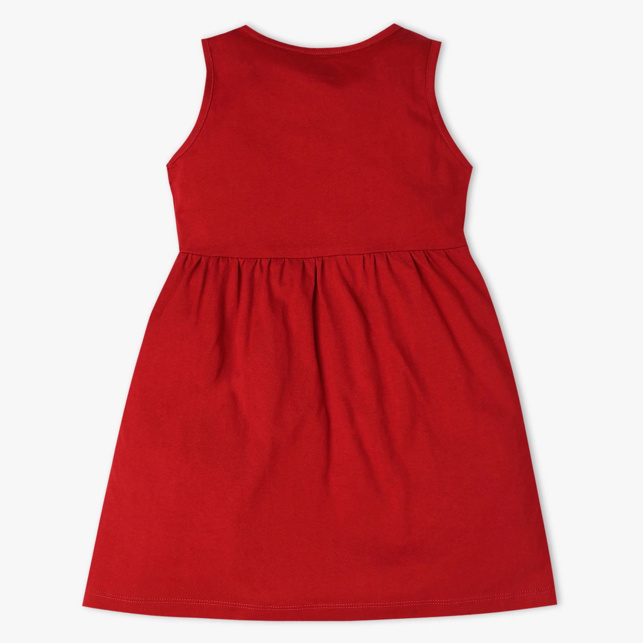Girls Printed Crew Neck Sleeveless Playtime Dress - Image 2