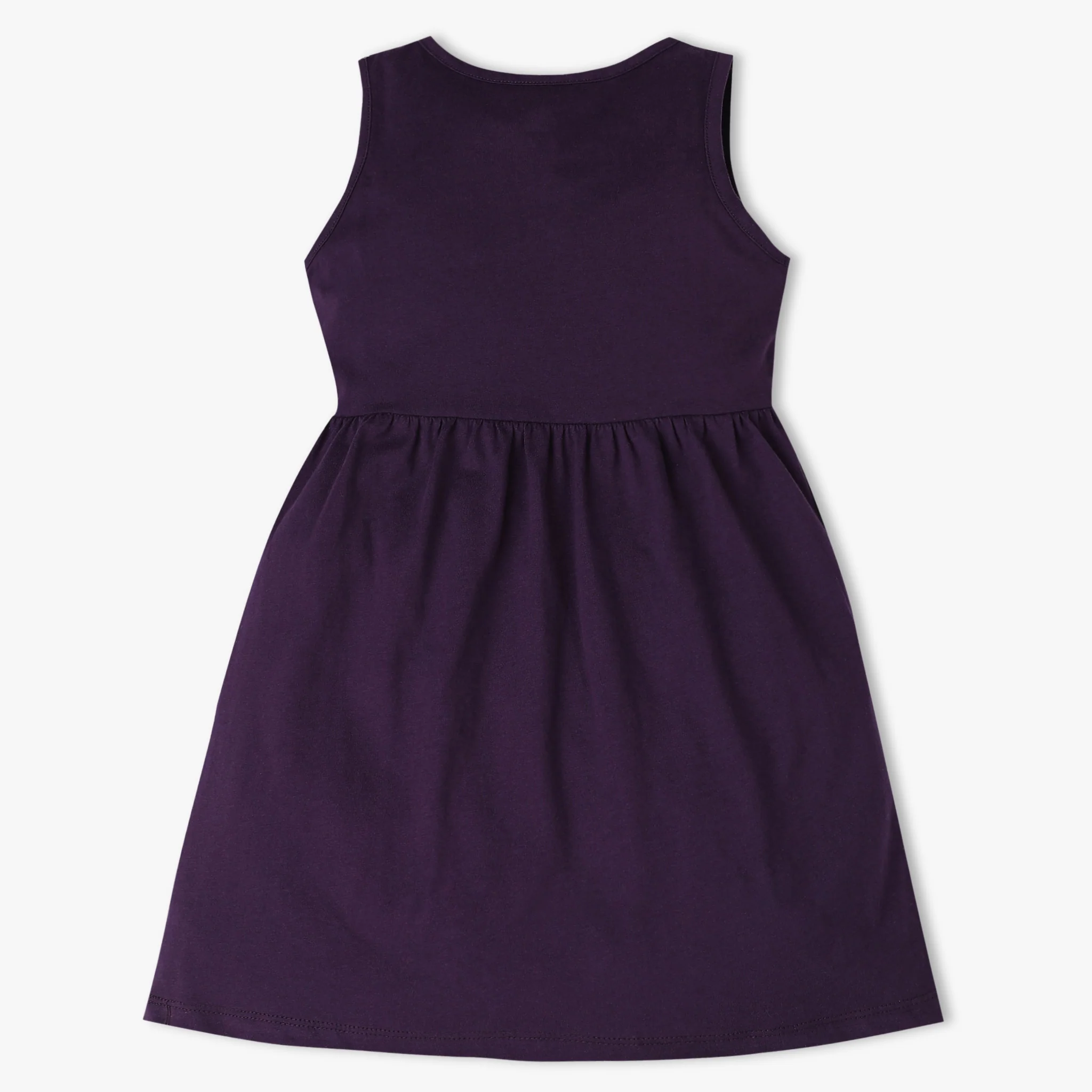 Girls Printed Crew Neck Sleeveless Playtime Dress - Image 2