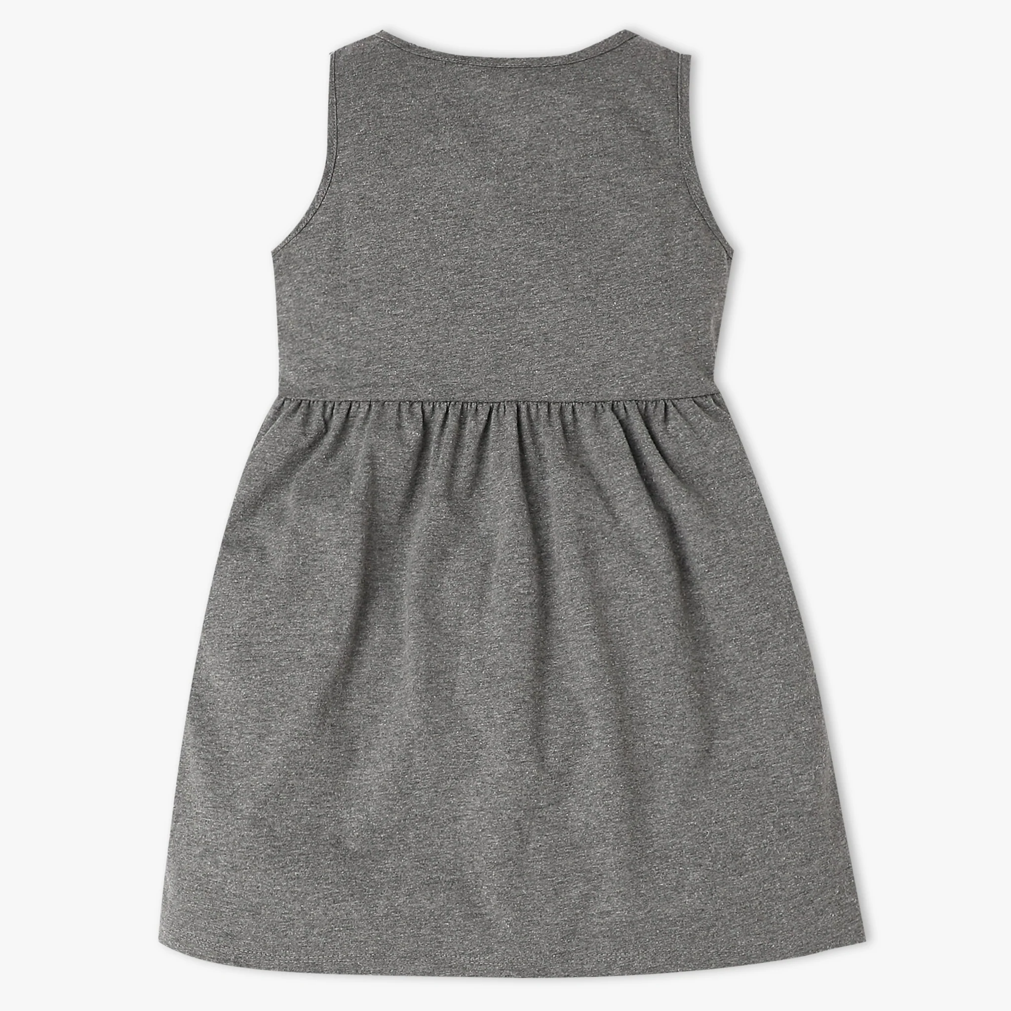 Girls Printed Crew Neck Sleeveless Playtime Dress - Image 2