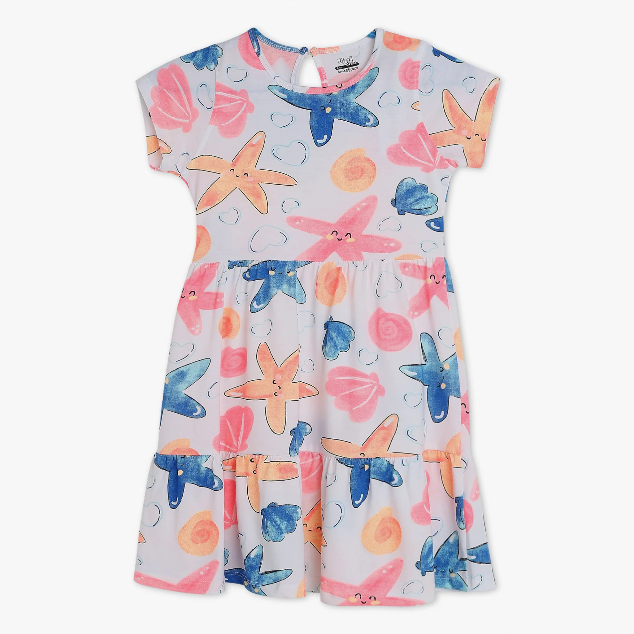 Girls Printed Knitted Dress