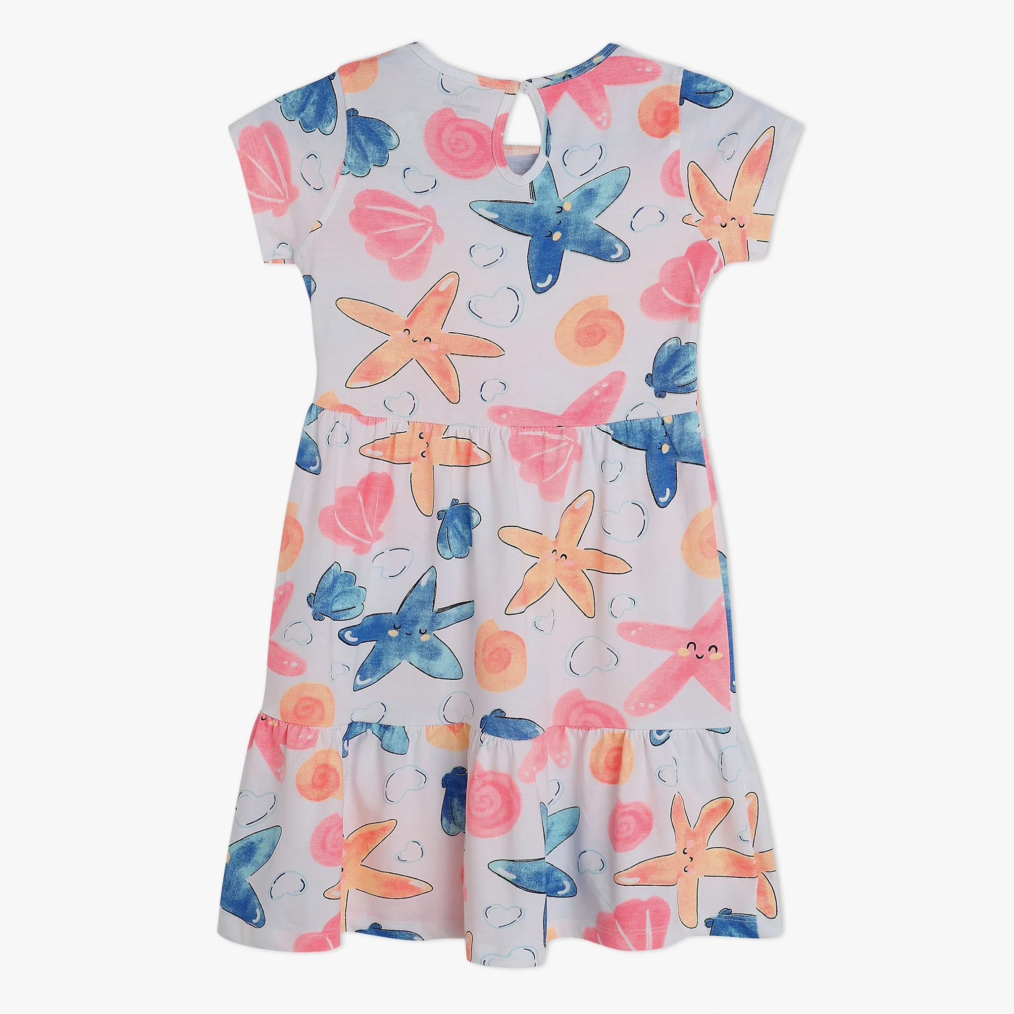 Girls Printed Knitted Dress - Image 2