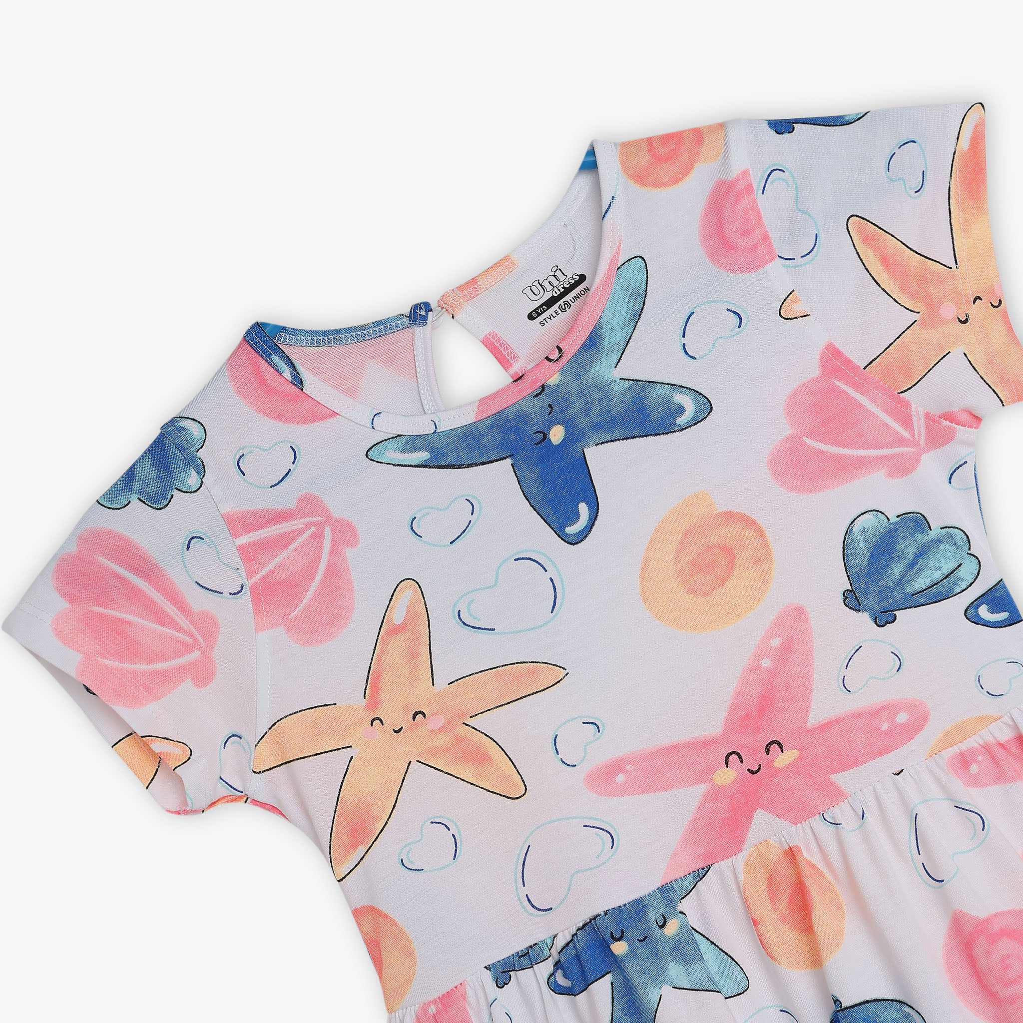 Girls Printed Knitted Dress - Image 3