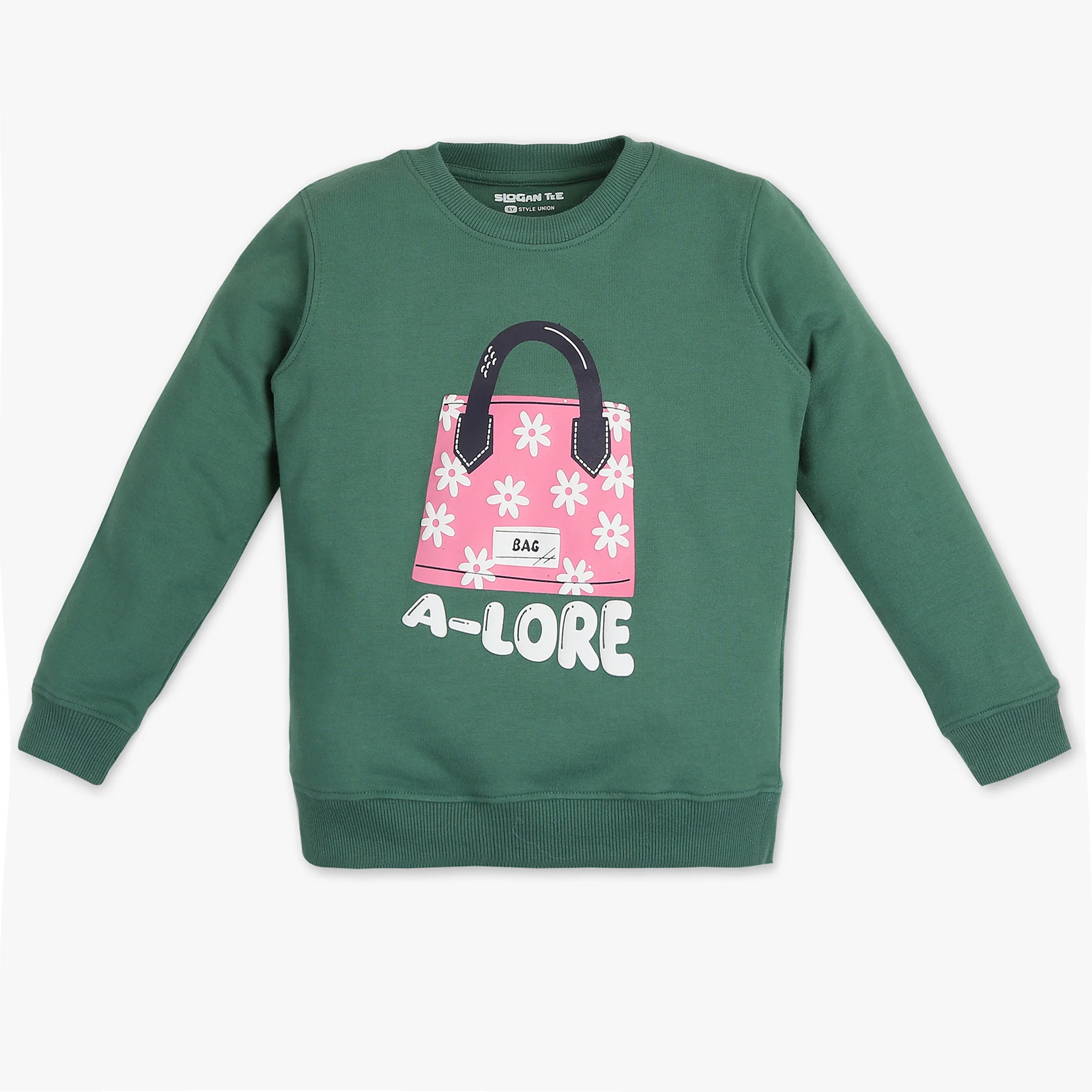 Girls Printed Slogan Sweat Tee