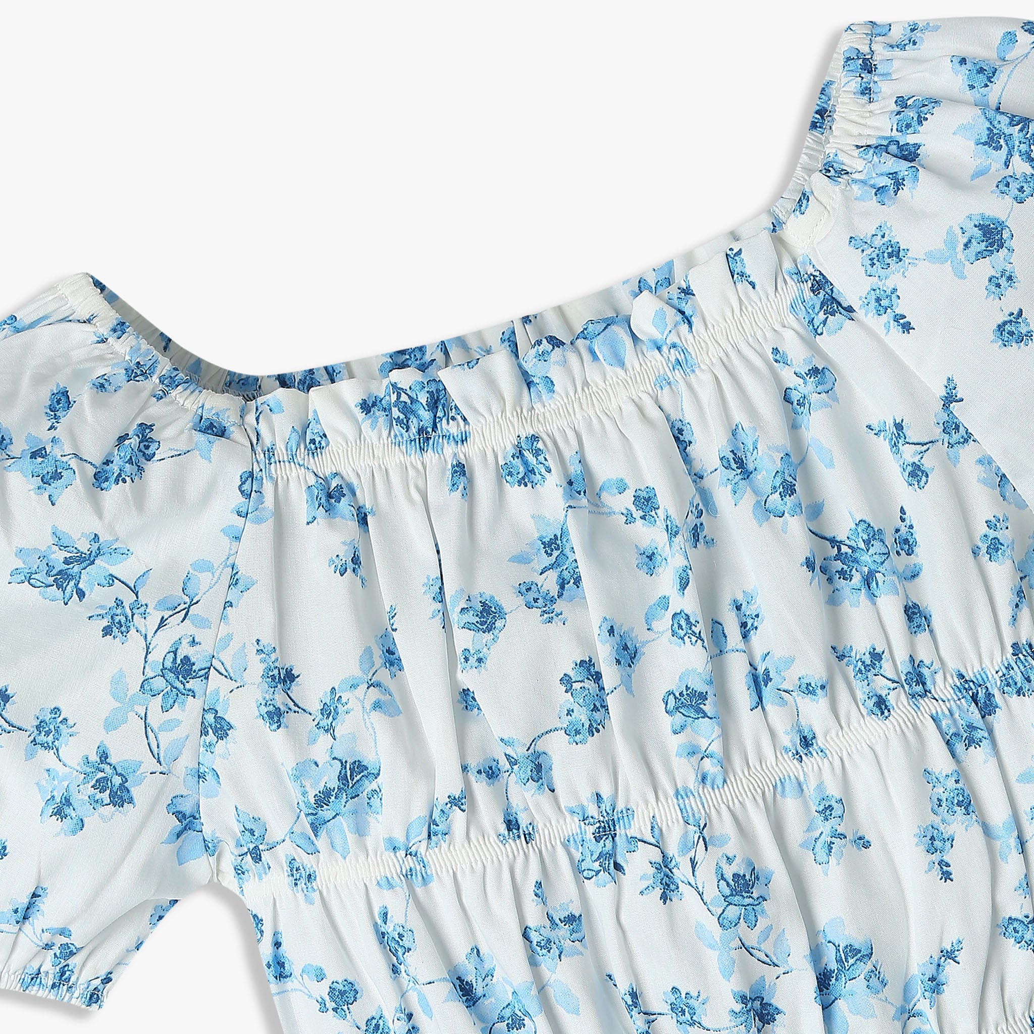 Girls Printed Square Neck Woven Top - Image 3