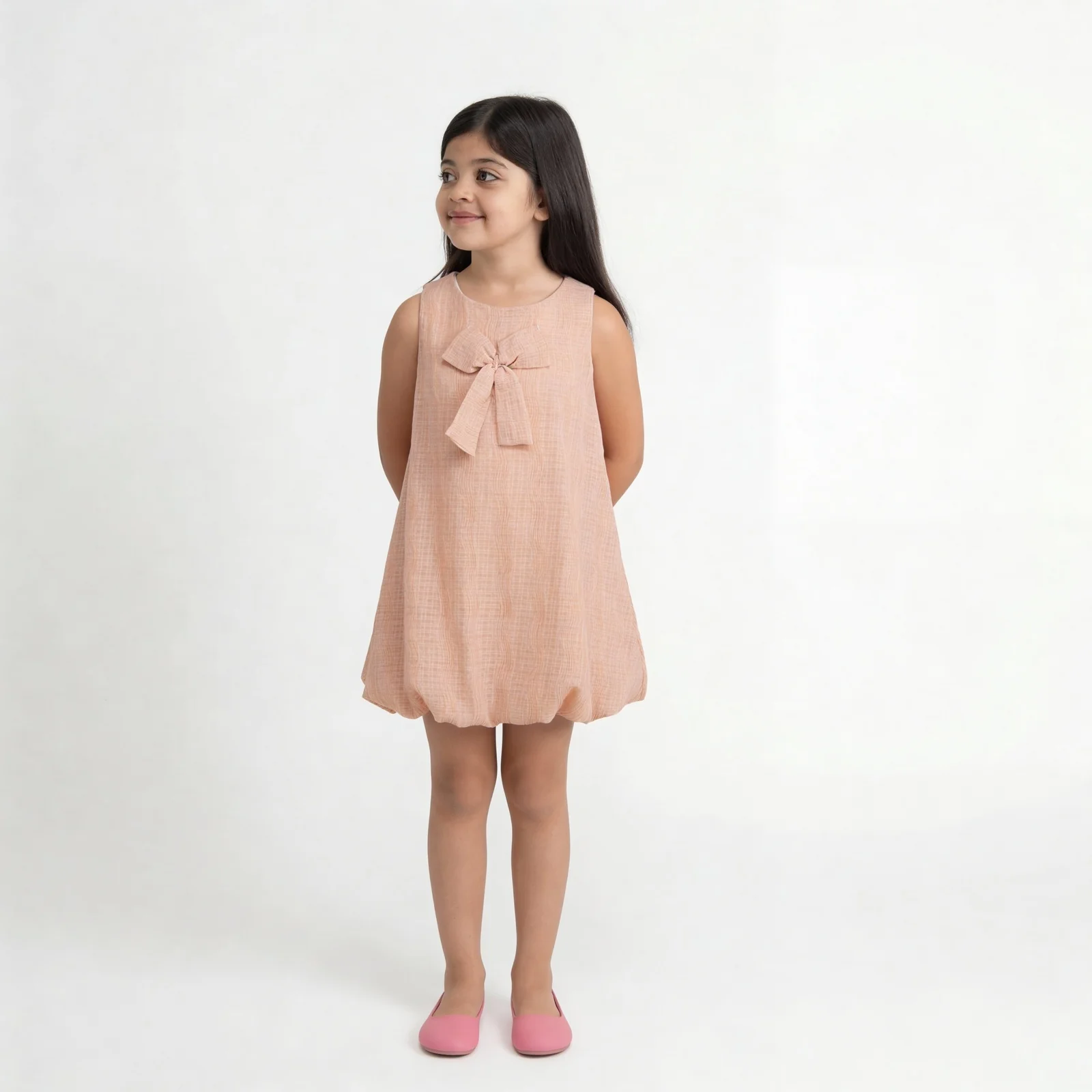 Girls Printed Woven Sleeveless Frock - Image 2