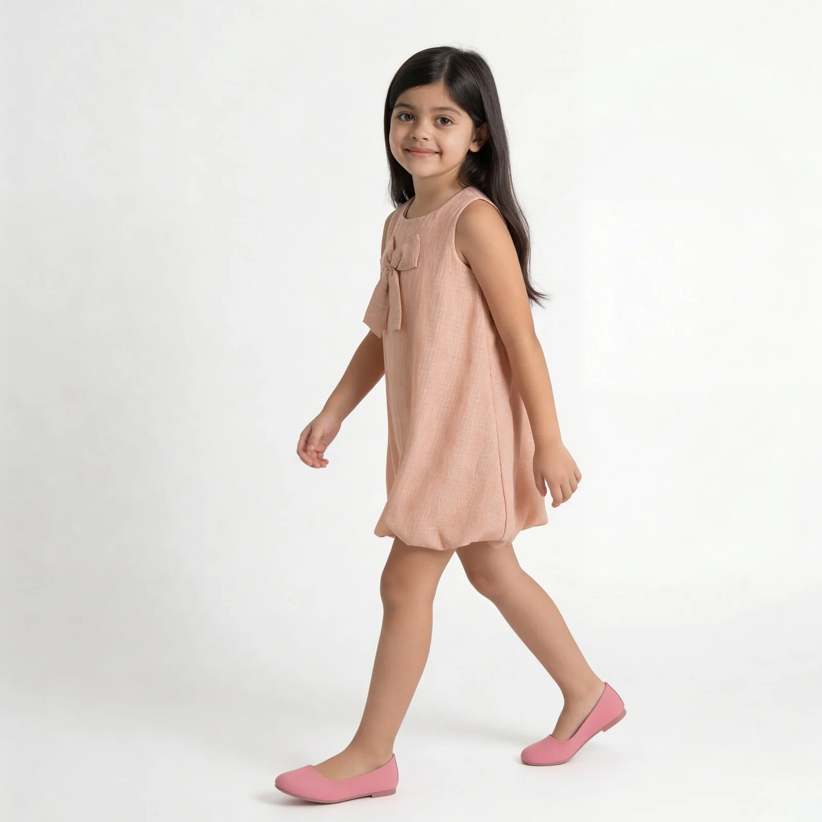 Girls Printed Woven Sleeveless Frock - Image 5