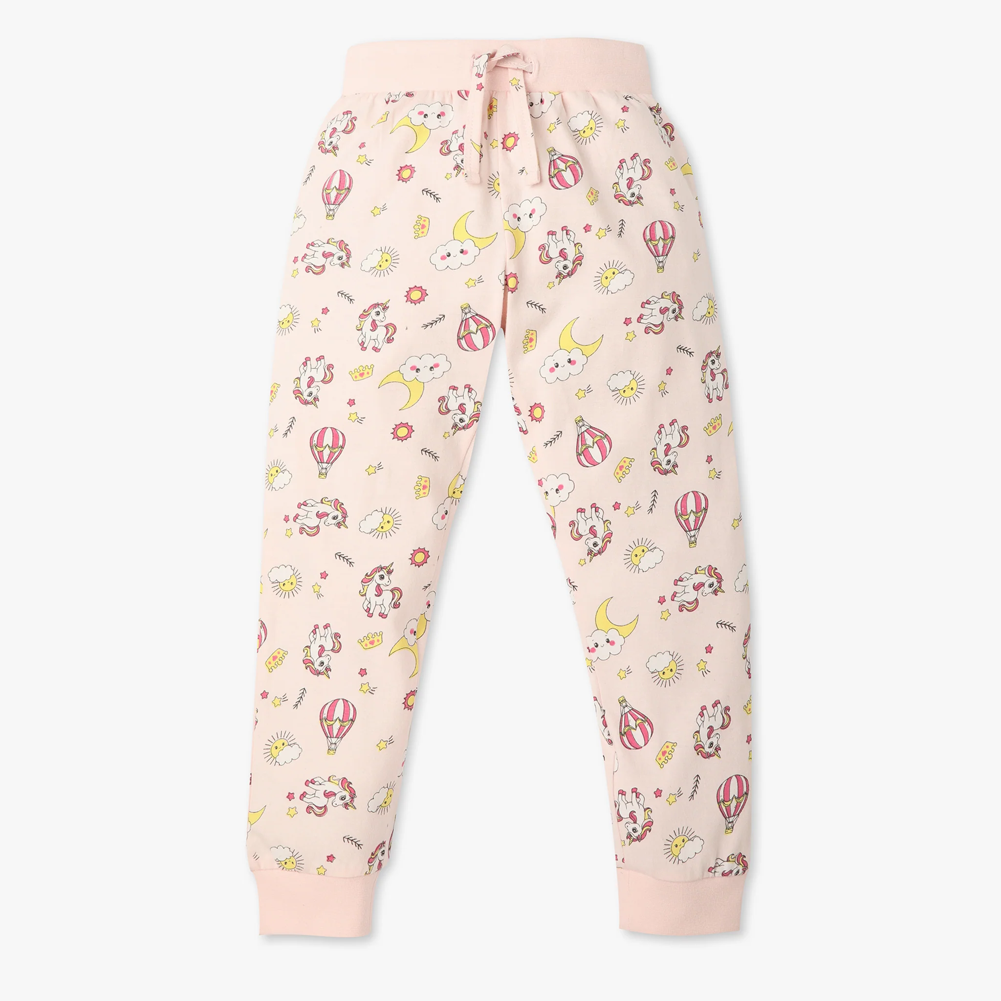 Girls All Over Print Crew Neck Full Sleeve T-Shirt With Trackpant Sleepwear Set - Image 5
