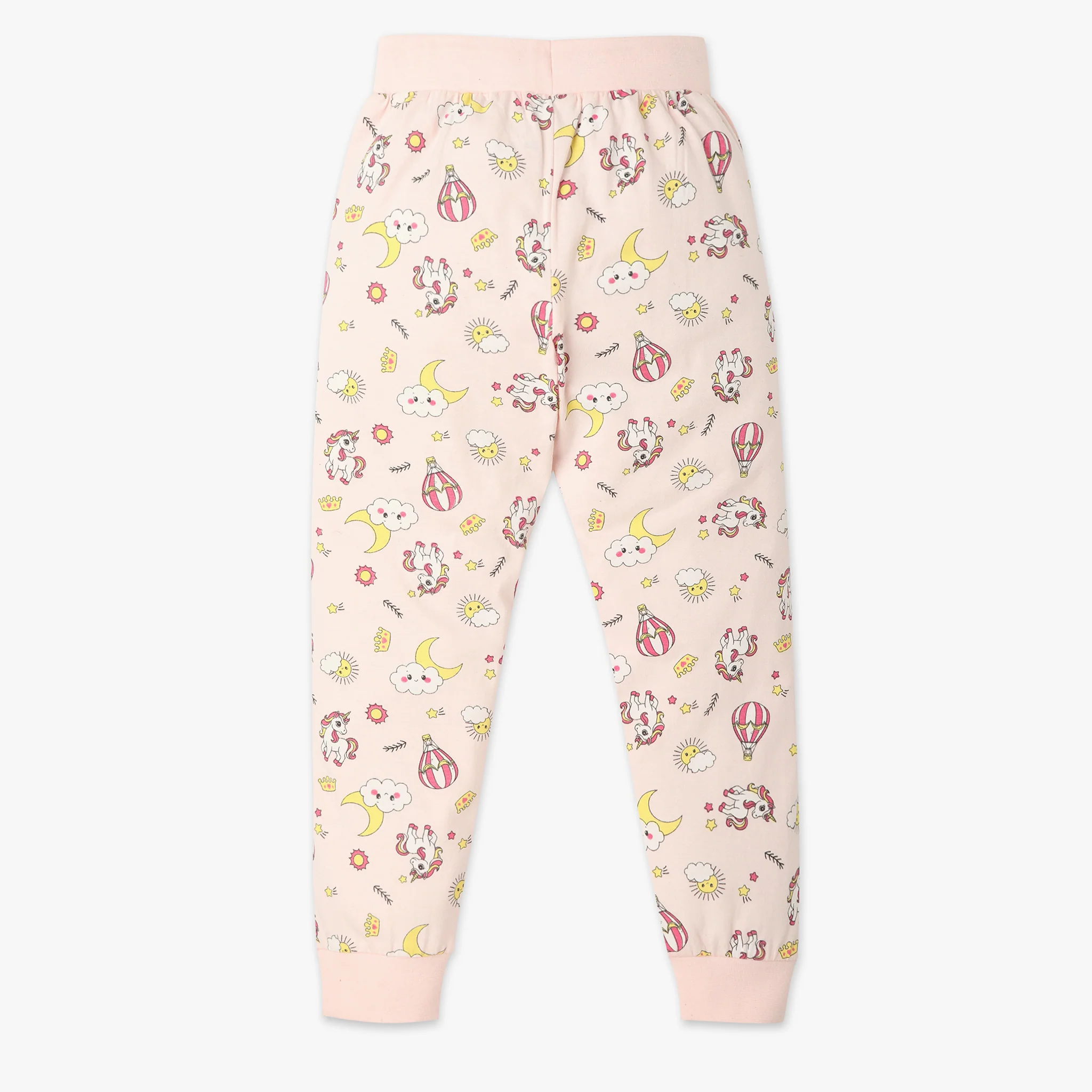 Girls All Over Print Crew Neck Full Sleeve T-Shirt With Trackpant Sleepwear Set - Image 6
