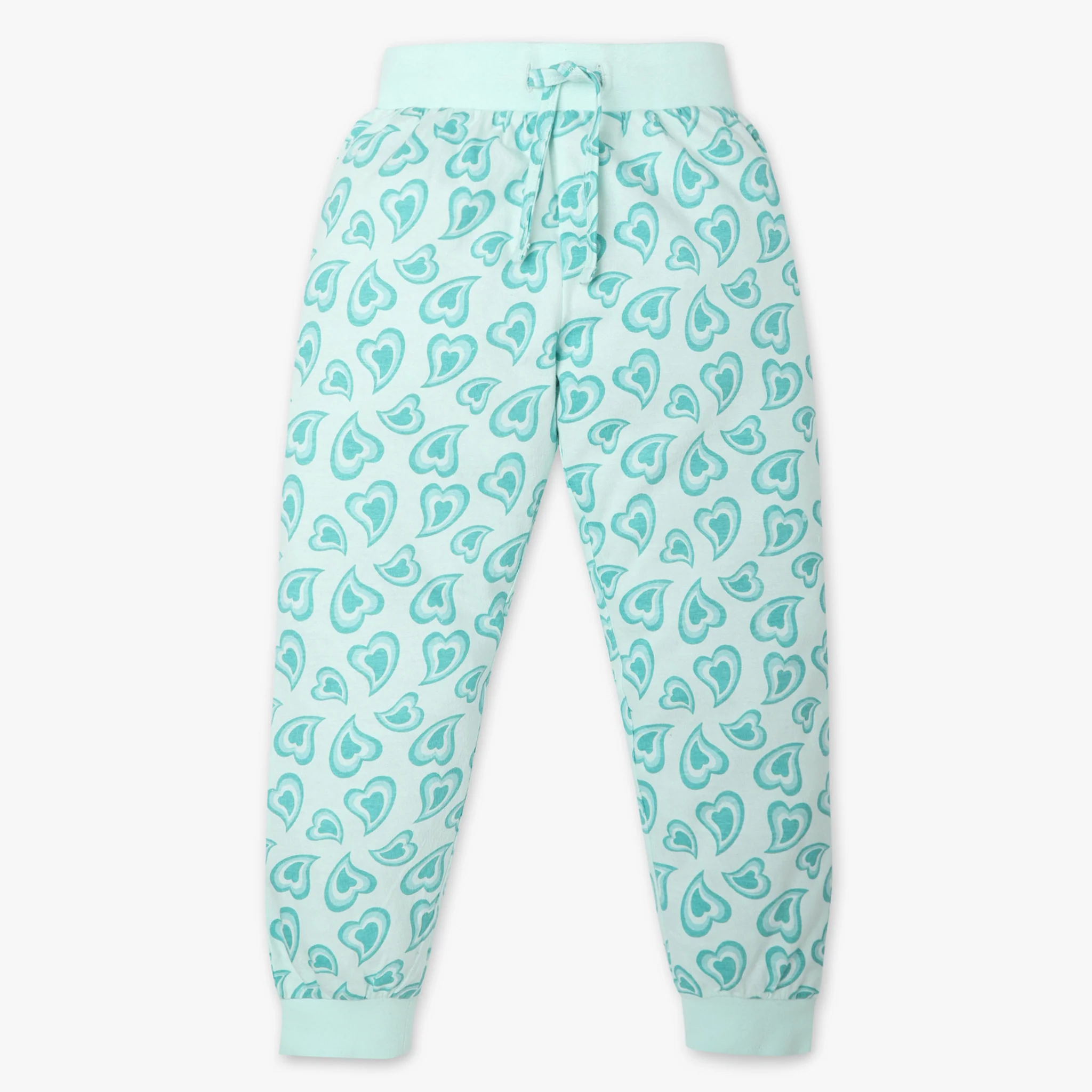 Girls All Over Print Crew Neck Full Sleeve T-Shirt With Trackpant Sleepwear Set - Image 5