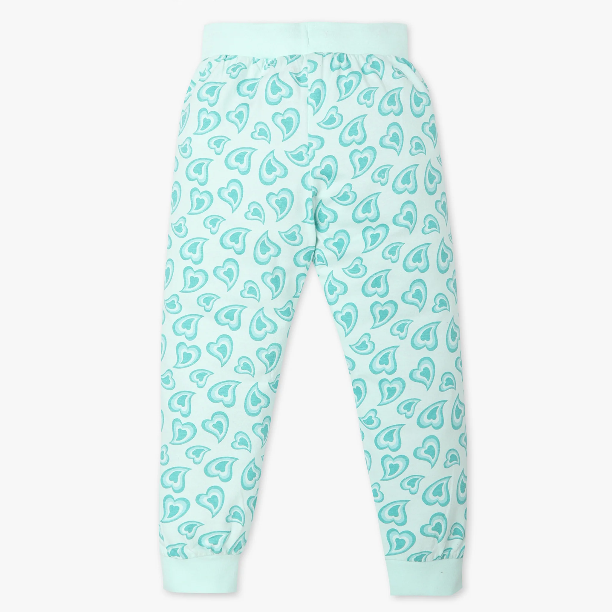 Girls All Over Print Crew Neck Full Sleeve T-Shirt With Trackpant Sleepwear Set - Image 6