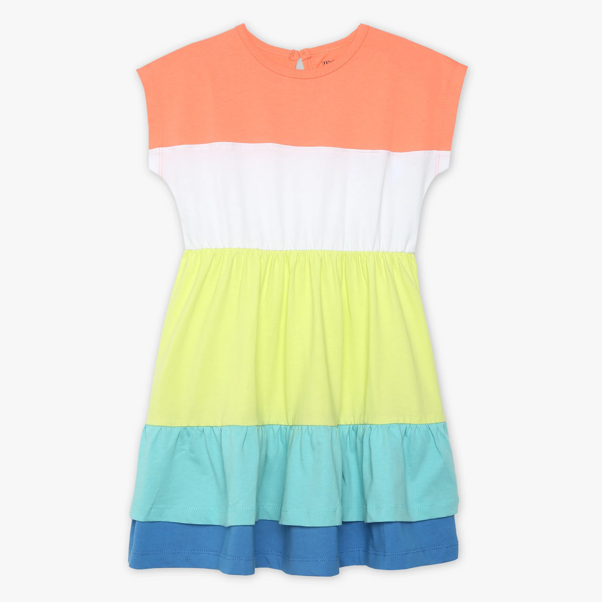 Girls Cut And Sew Round Neck Dress