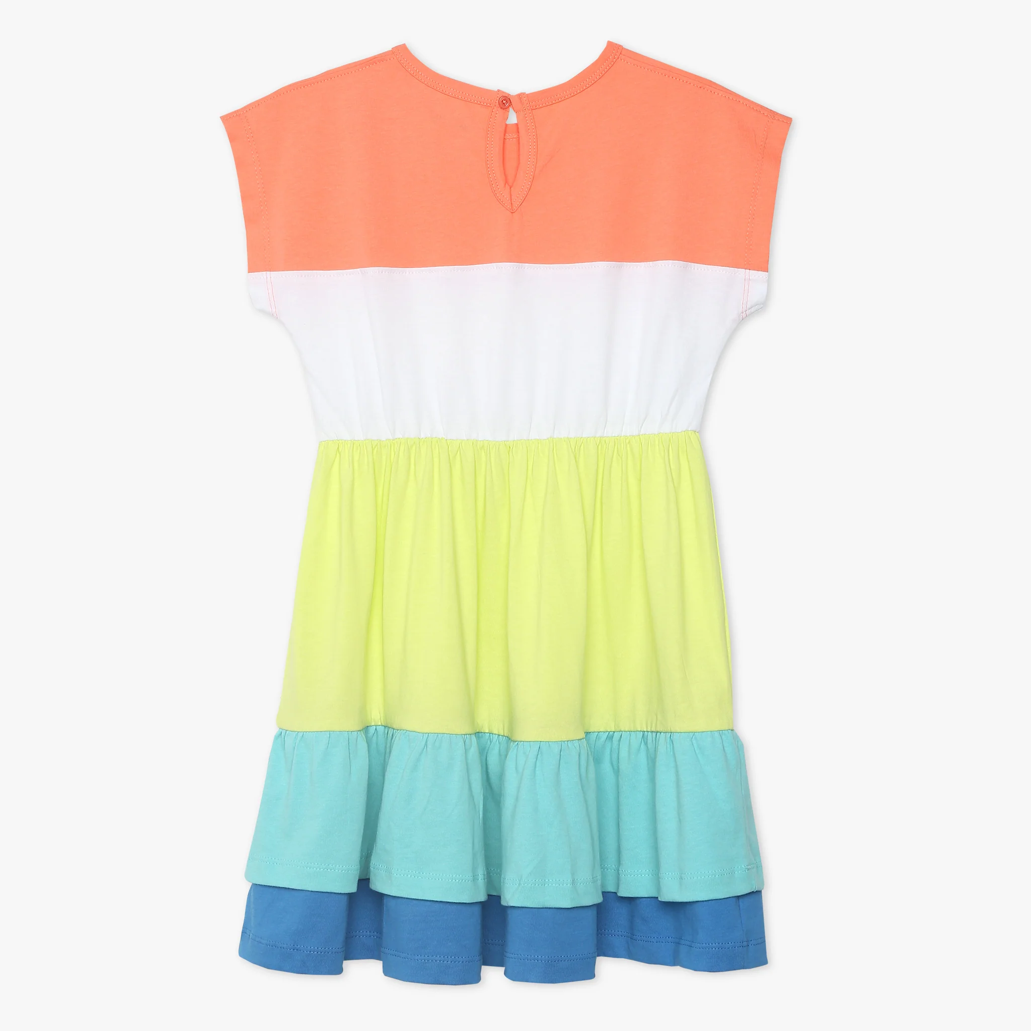 Girls Cut And Sew Round Neck Dress - Image 2
