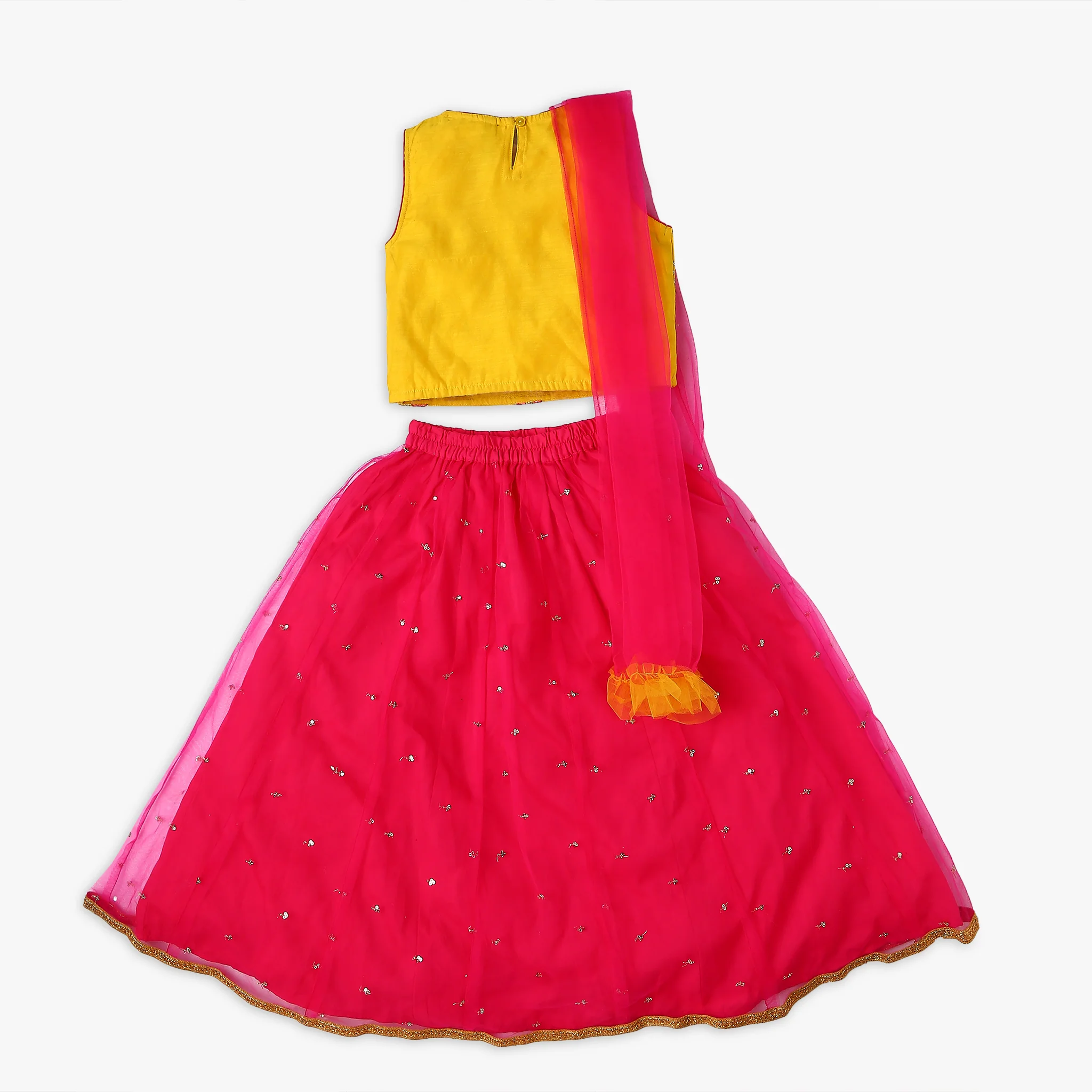 Girl's Regular Fit Embellished Choli & Skirt With Dupatta Set - Image 2