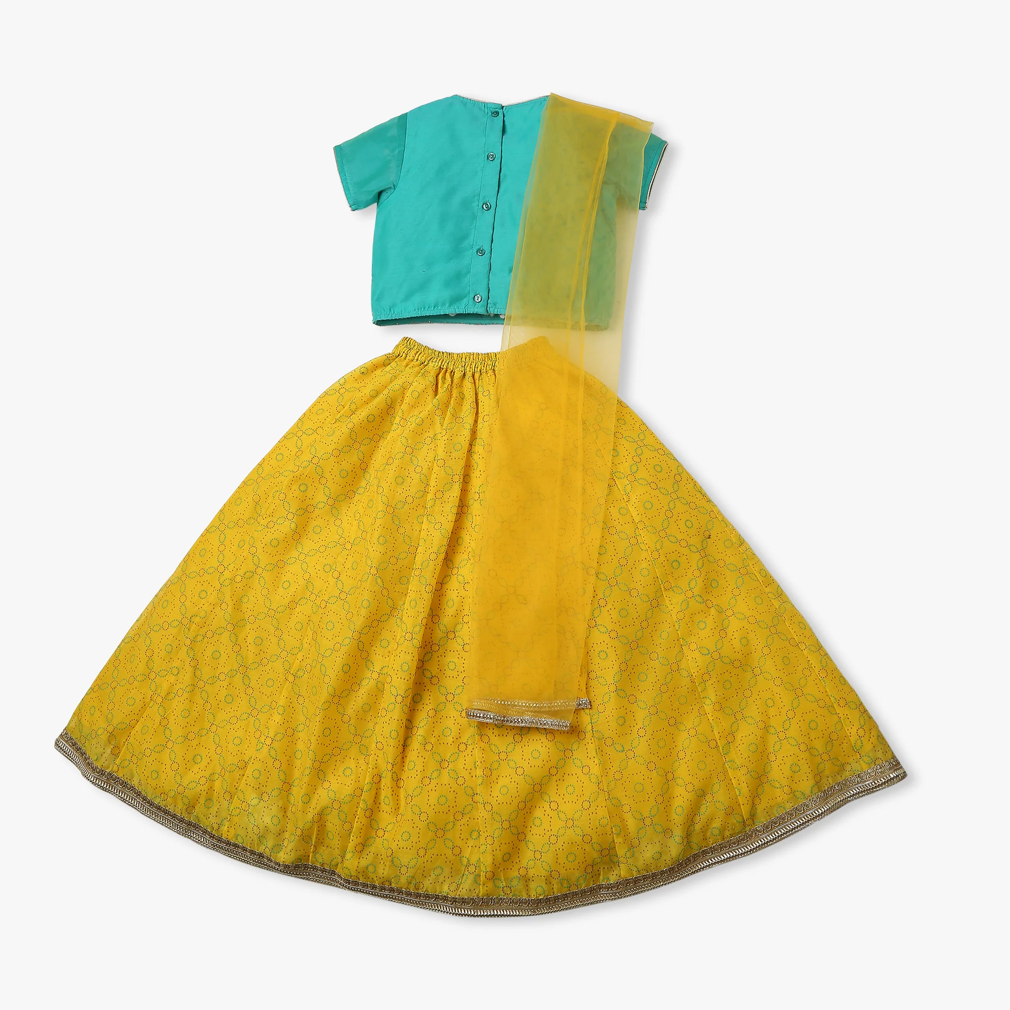 Girl's Regular Fit Embellished Choli & Skirt With Dupatta Set - Image 2