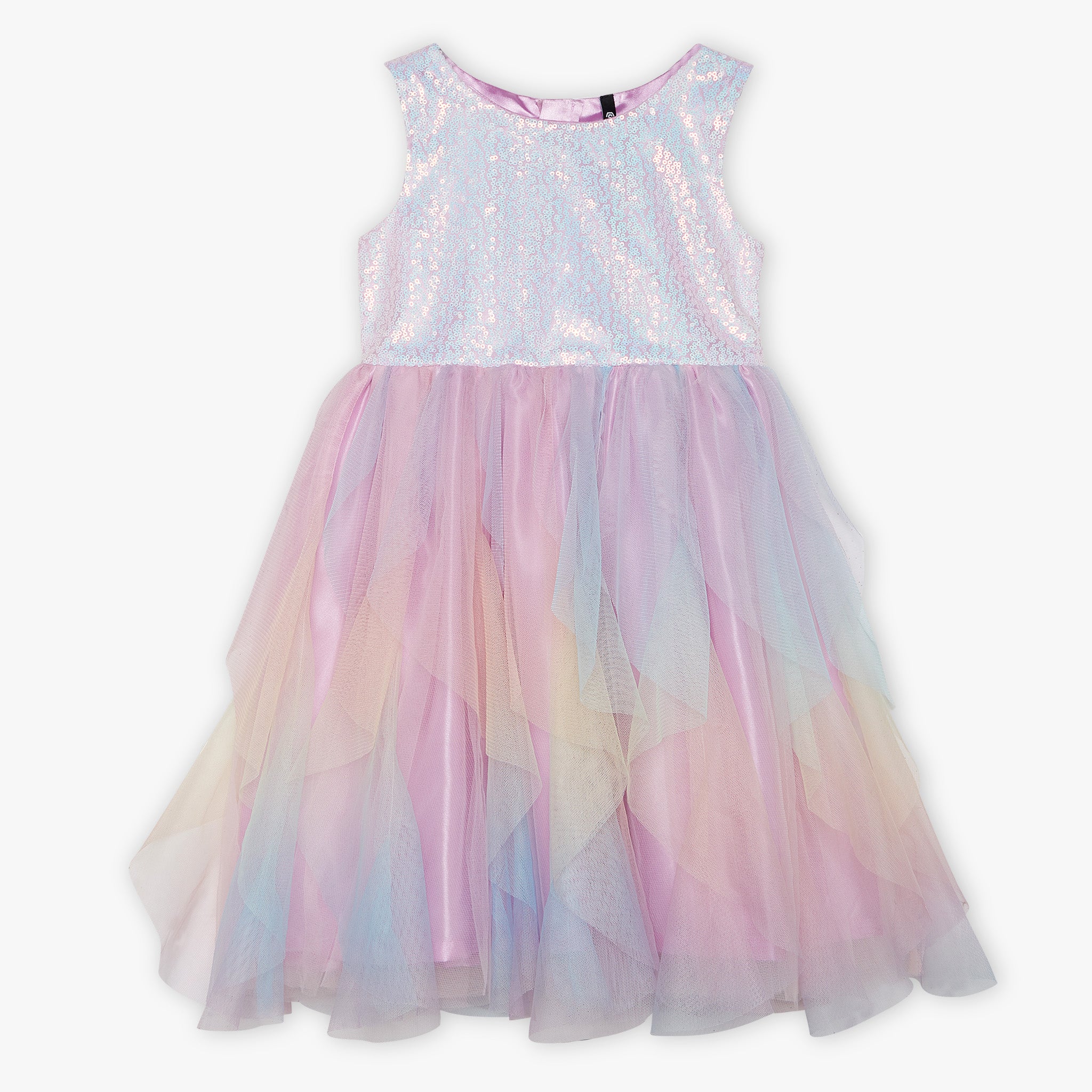 Girls Embellished Knee Length High Fashion Sleeveless Party Dress