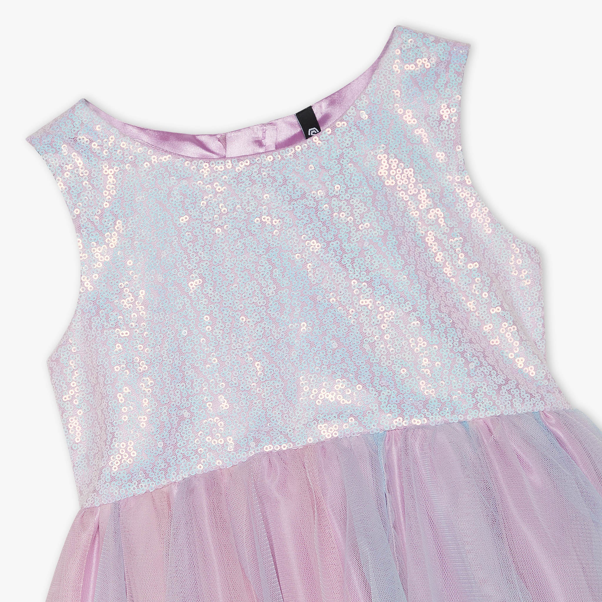 Girls Embellished Knee Length High Fashion Sleeveless Party Dress - Image 3