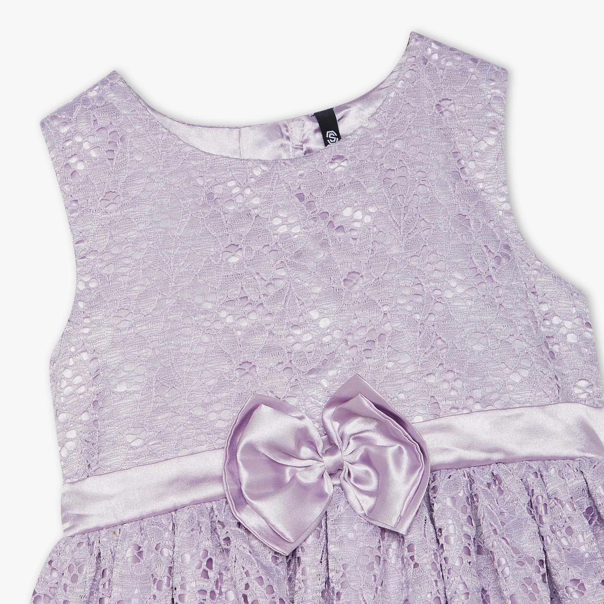Girls Embellished Knee Length High Fashion Sleeveless Party Dress - Image 3