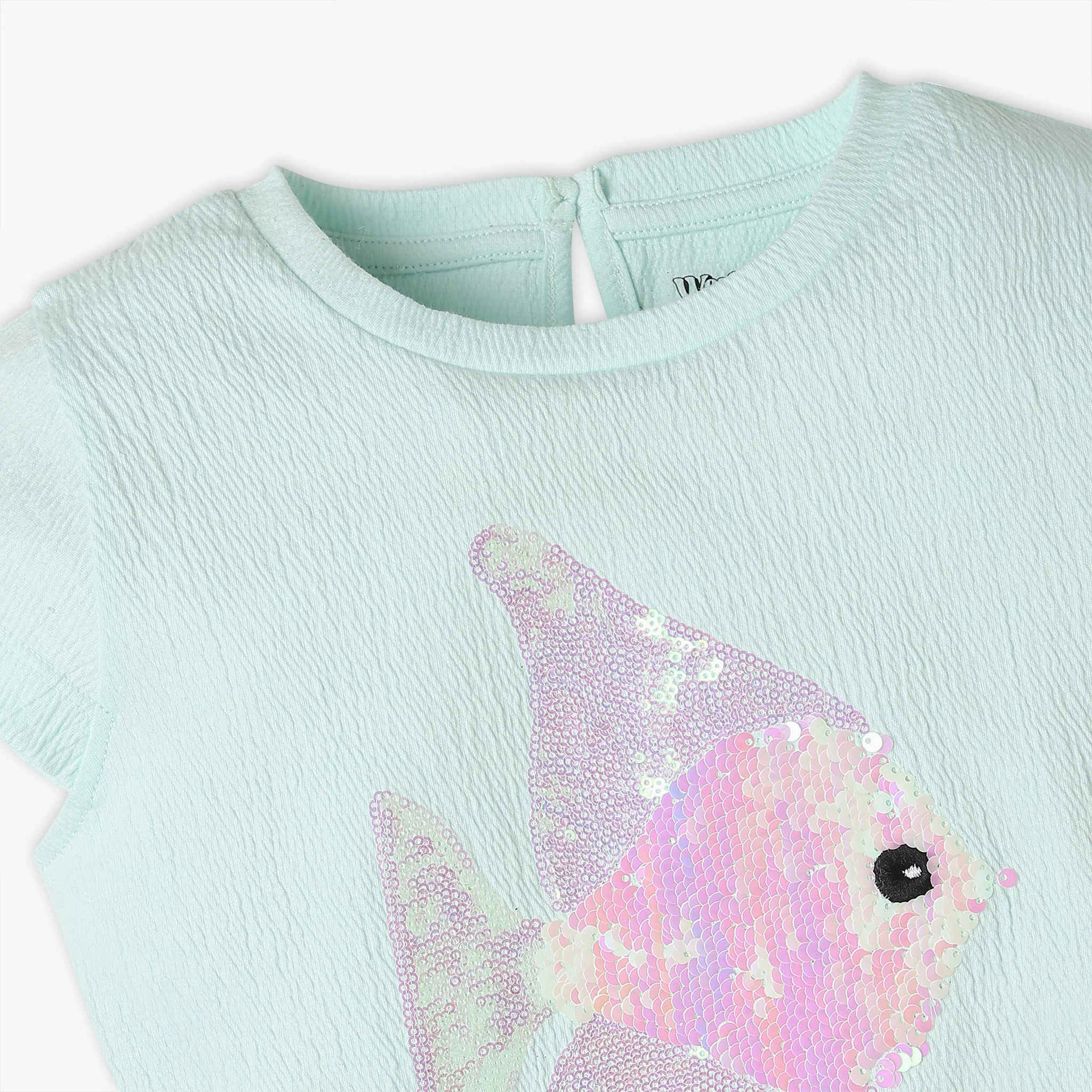 Girls Fairytale Cute Cut-Out Adorable Fairy Graphic With Soft Petal Embellished T-Shirt - Image 3