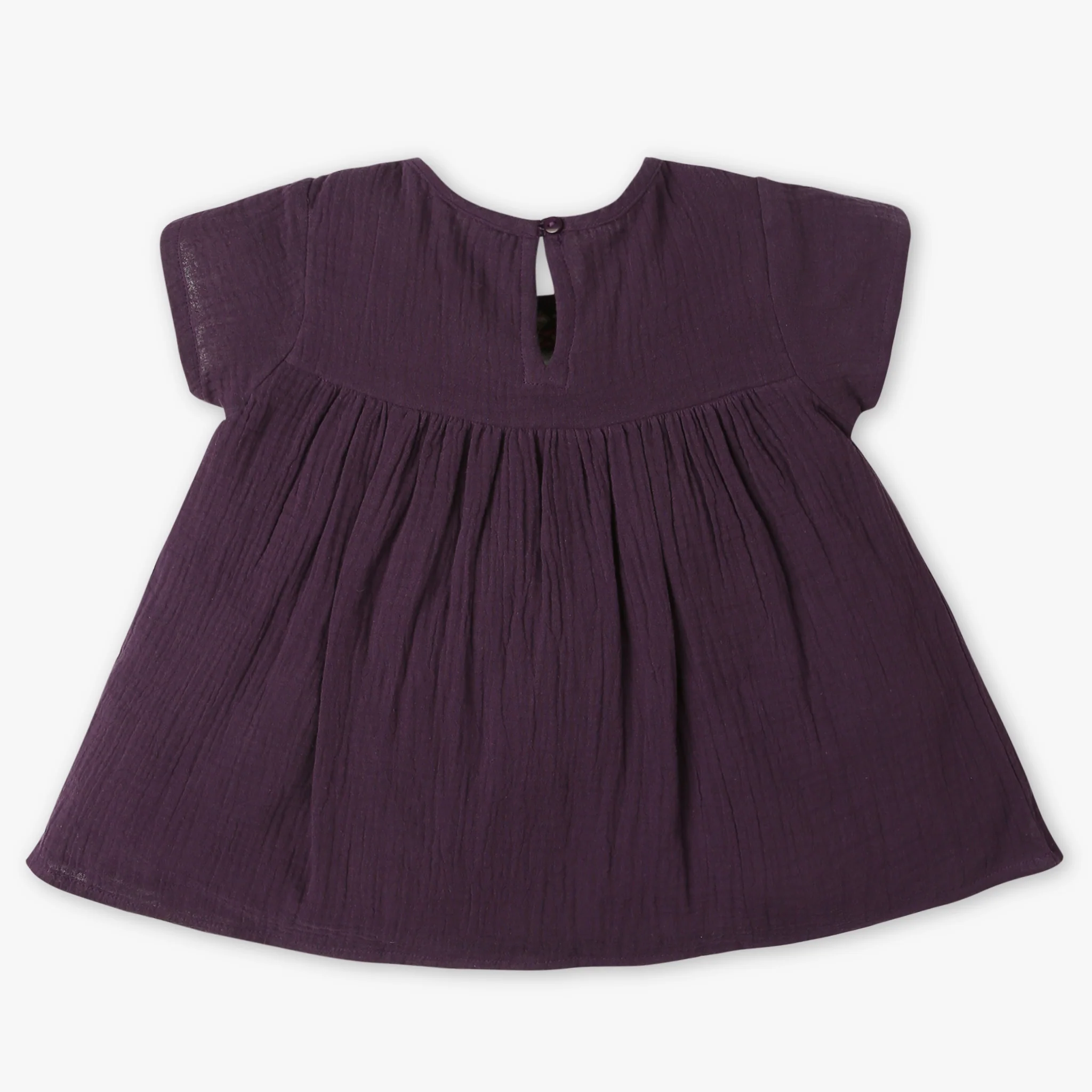 Girls Embroiderd Round Neck Short Sleeve Top - Image 2
