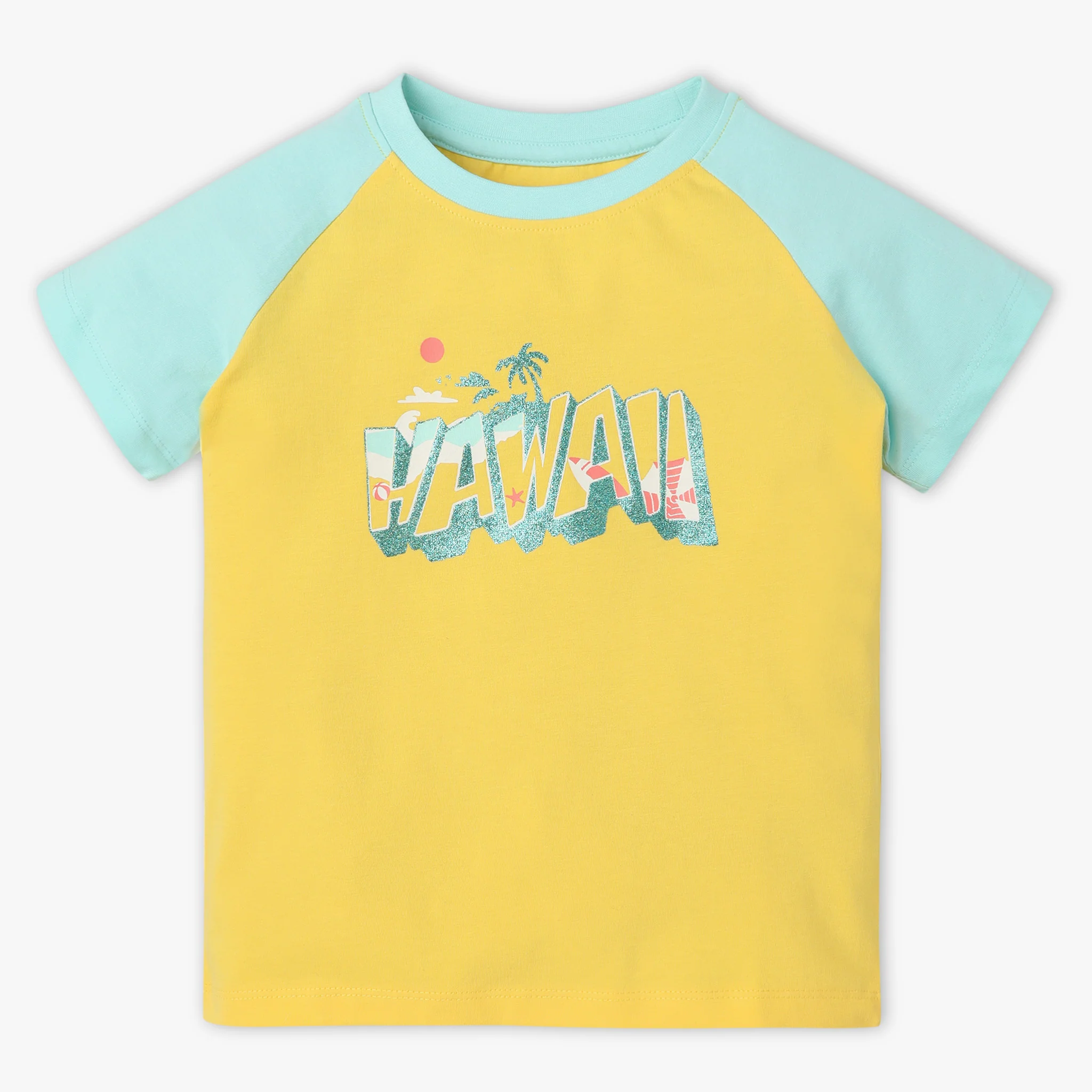 Girls Striped Crew Neck Short Sleeve T-Shirt