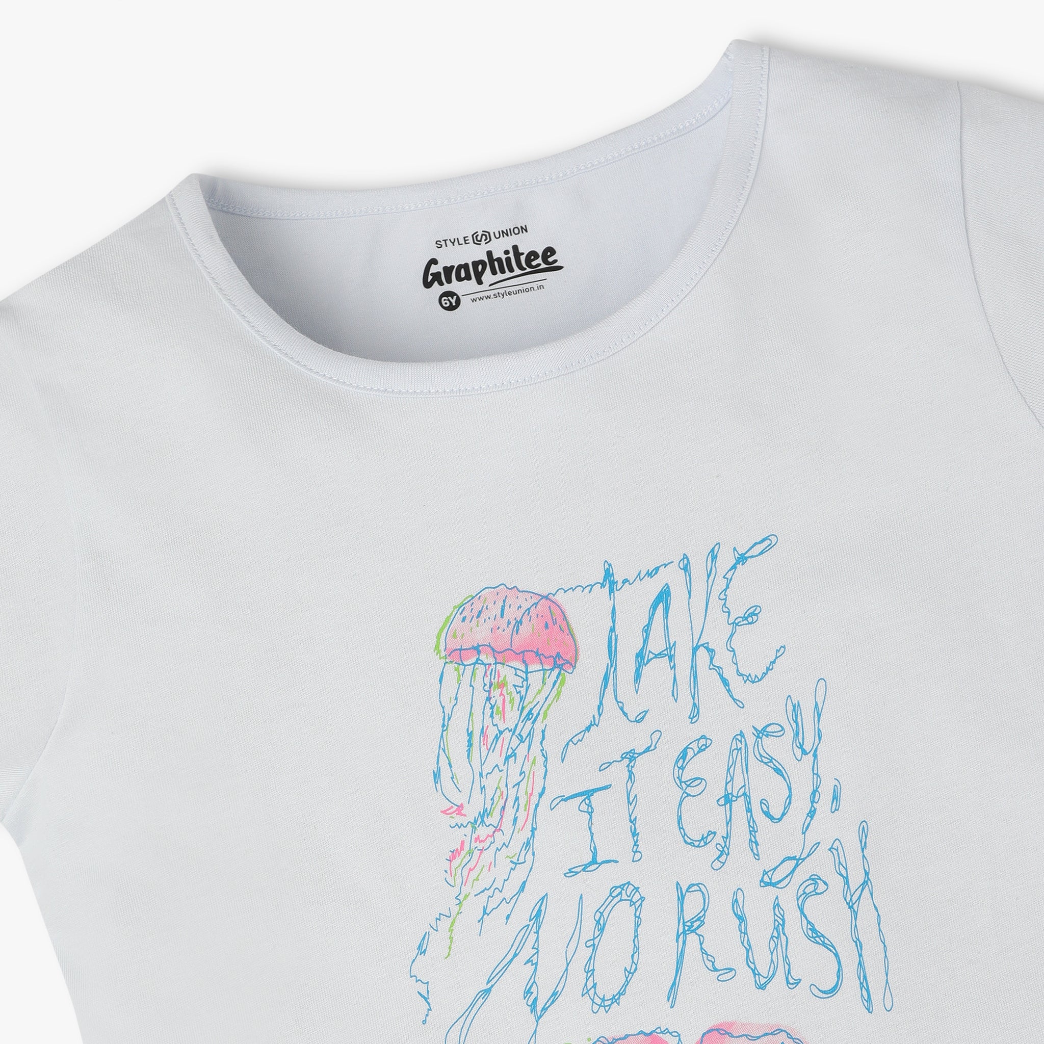 Girls Crew Neck Graphic Fun Playtime Basic T-Shirt - Image 3