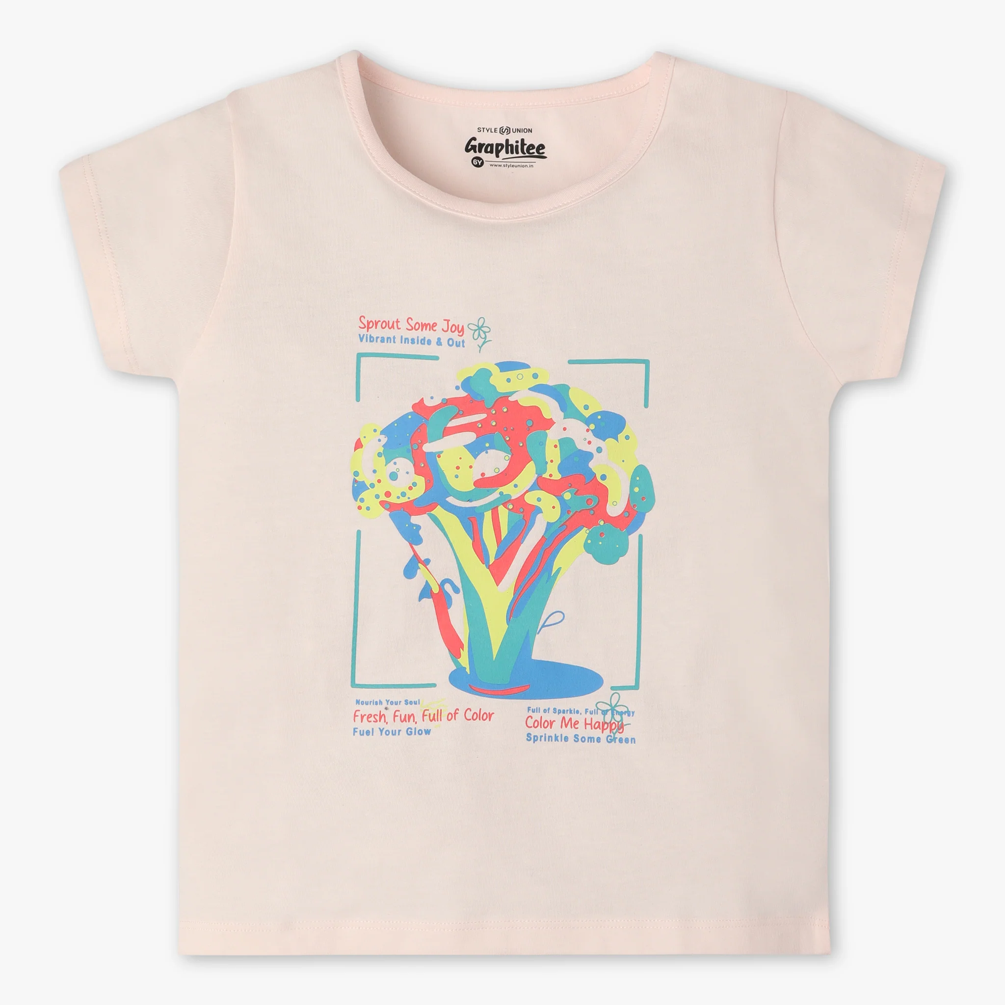 Girls Crew Neck Graphic Fun Playtime Basic T-Shirt