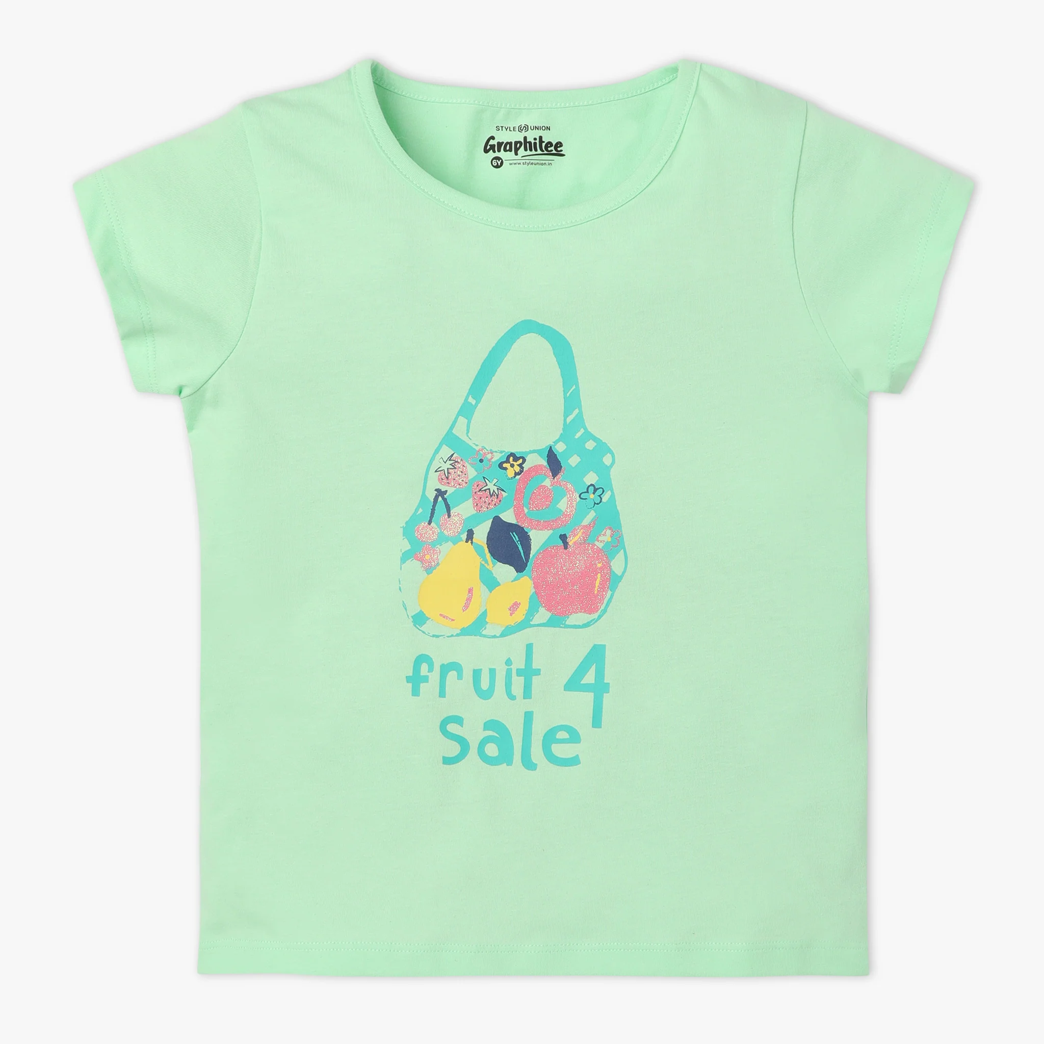 Girls Graphic Crew Neck Short T-Shirt