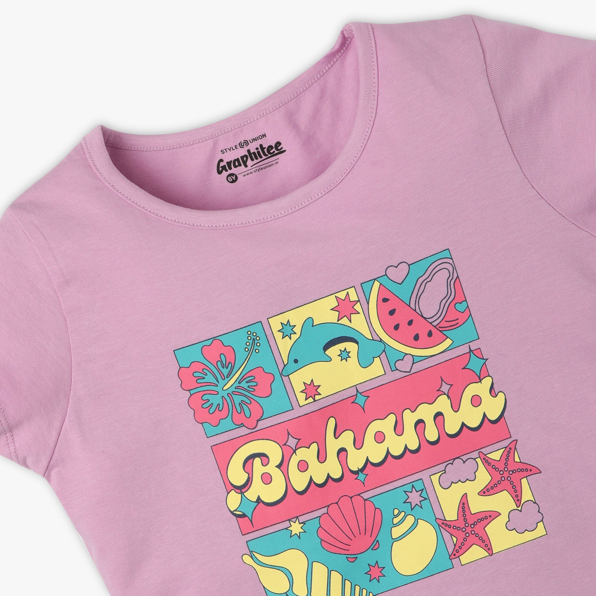 Girls Graphic Crew Neck Short T-Shirt - Image 3