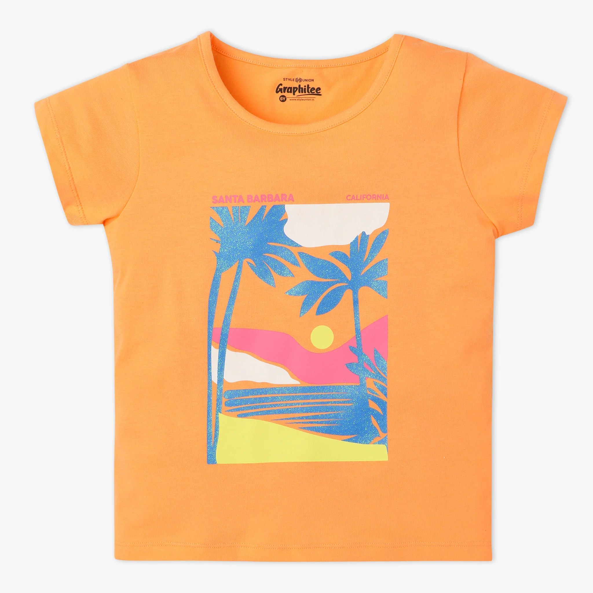 Girls Graphic Crew Neck Short Sleeve T-Shirt