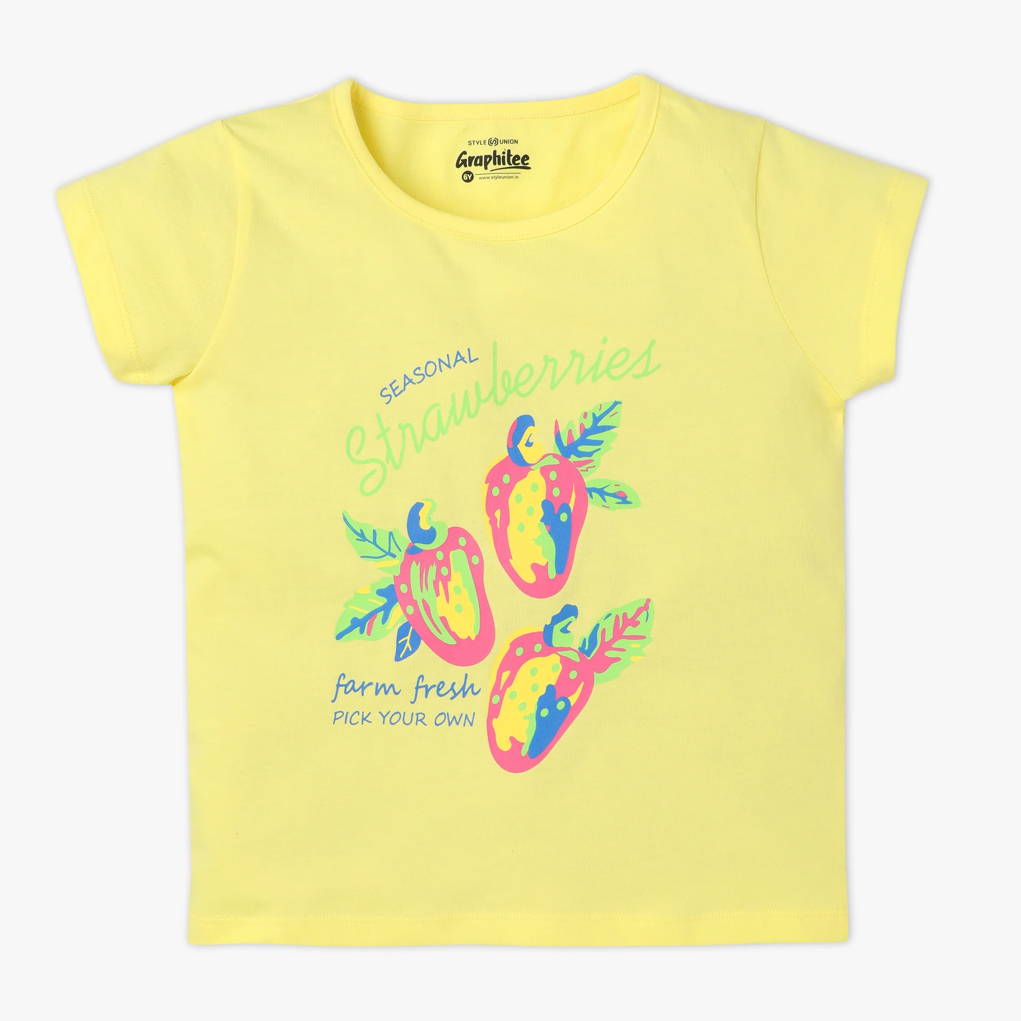 Girls Graphic Crew Neck Short Sleeve T-Shirt
