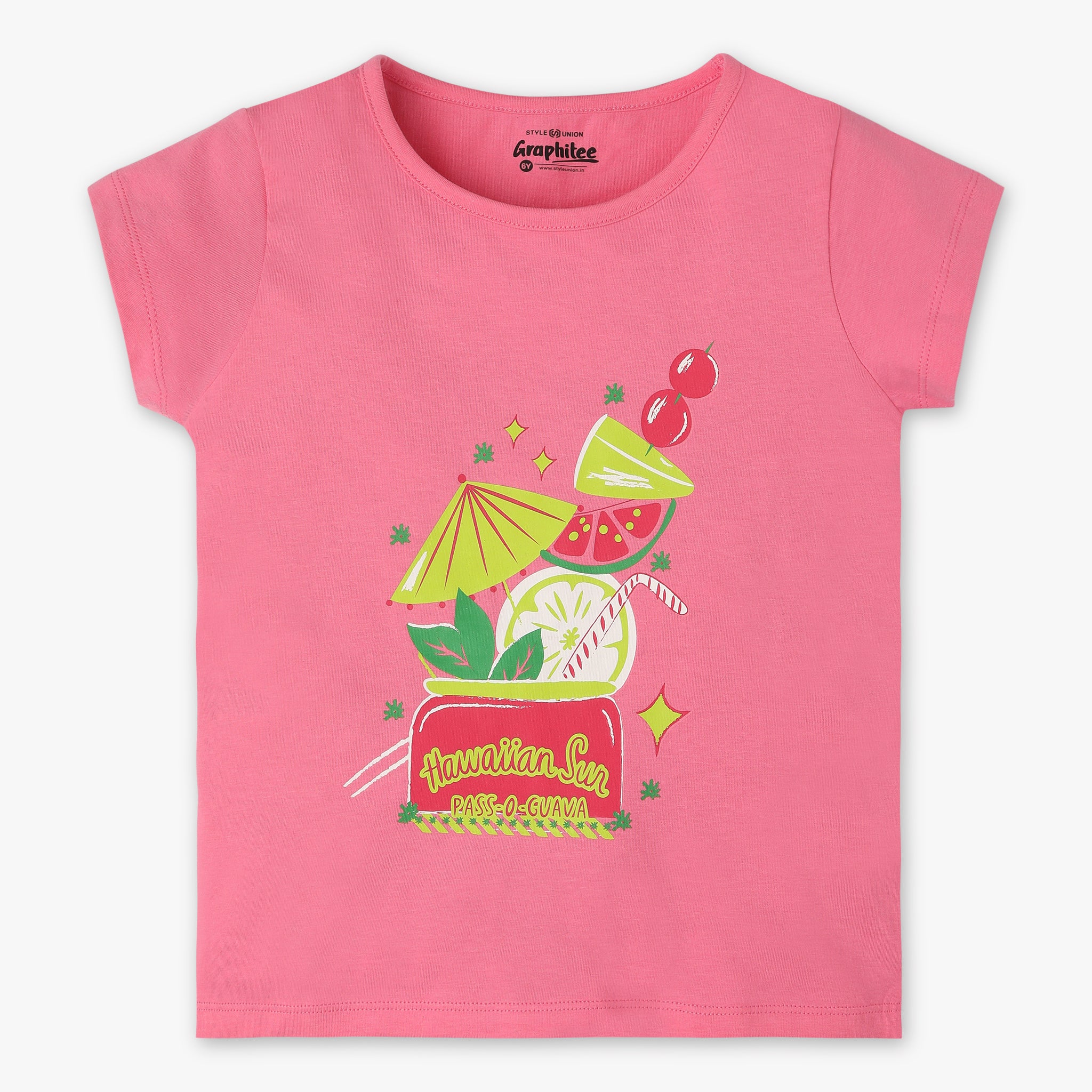 Girls Crew Neck Graphic Fun Playtime Basic T-Shirt