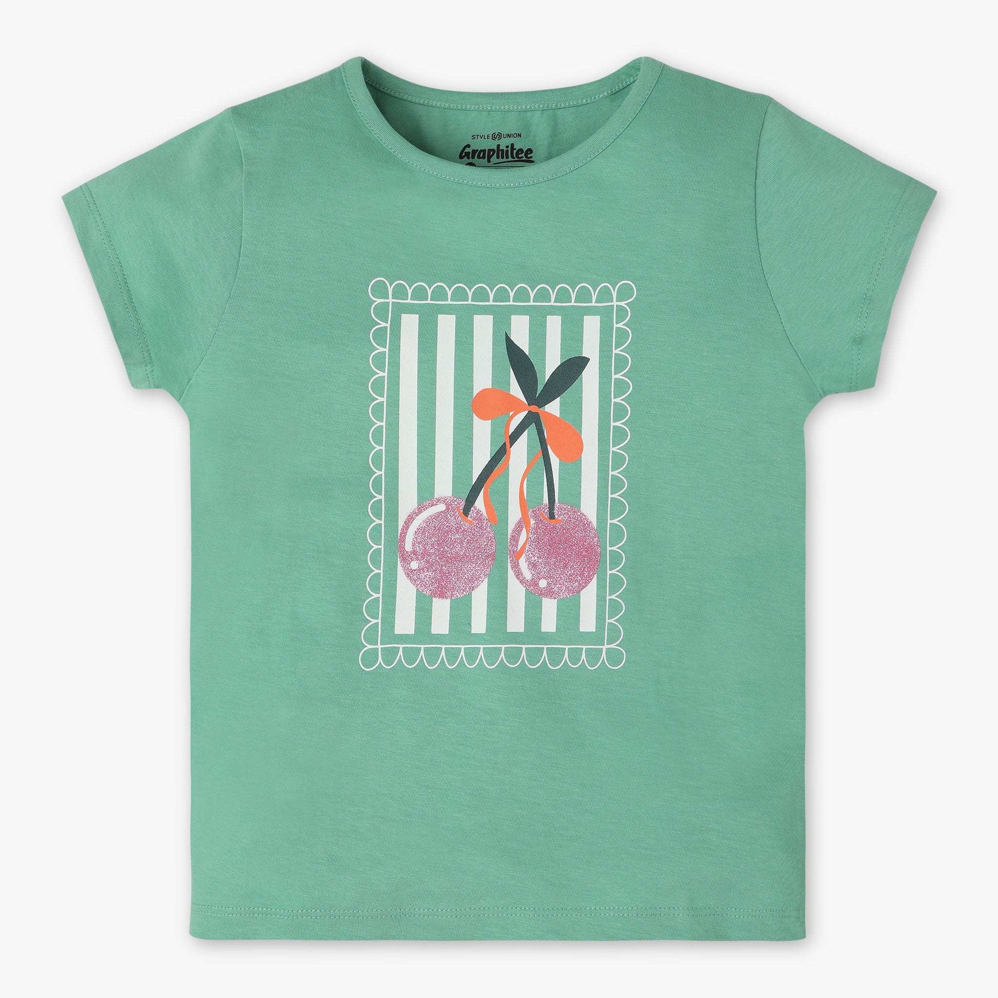 Girls Crew Neck Short Sleeve Graphic T-Shirt