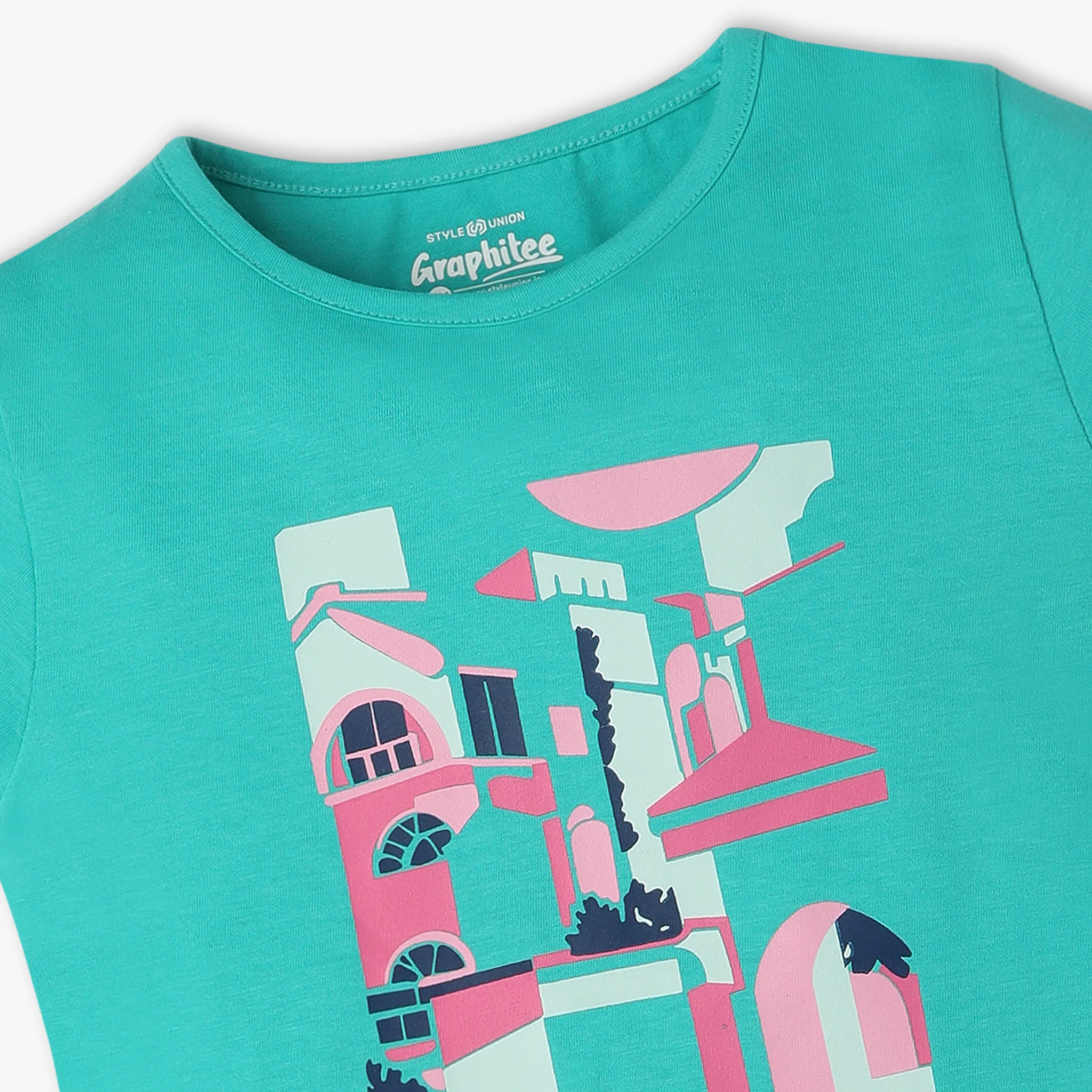 Girls Crew Neck Graphic Fun Playtime Basic T-Shirt - Image 3