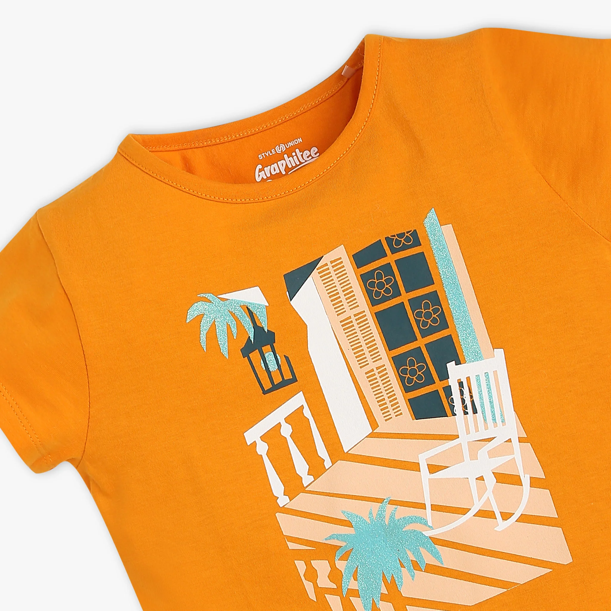 Girls Crew Neck Graphic Fun Playtime Basic T-Shirt - Image 3