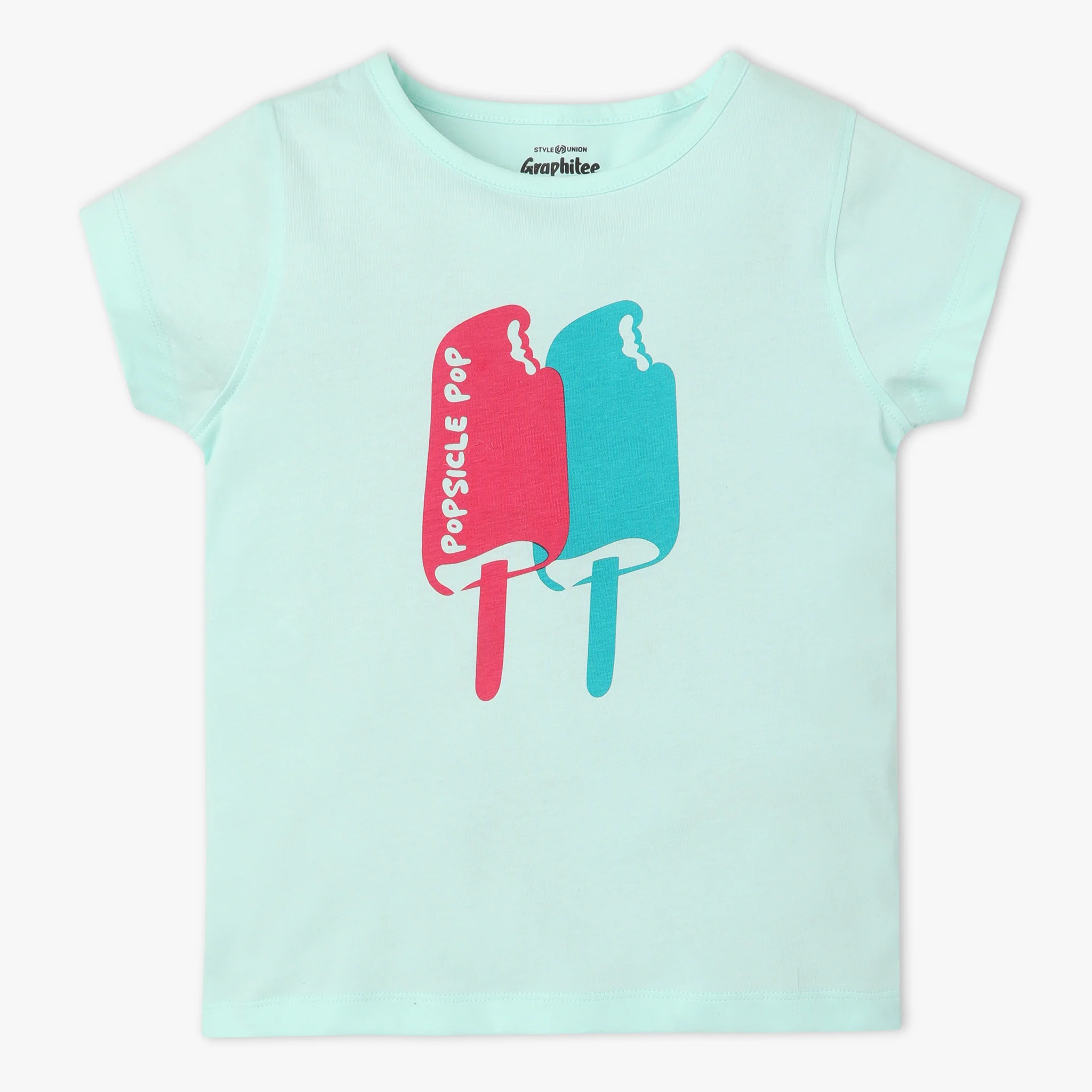 Girls Graphic Crew Neck Short Sleeve T-Shirt