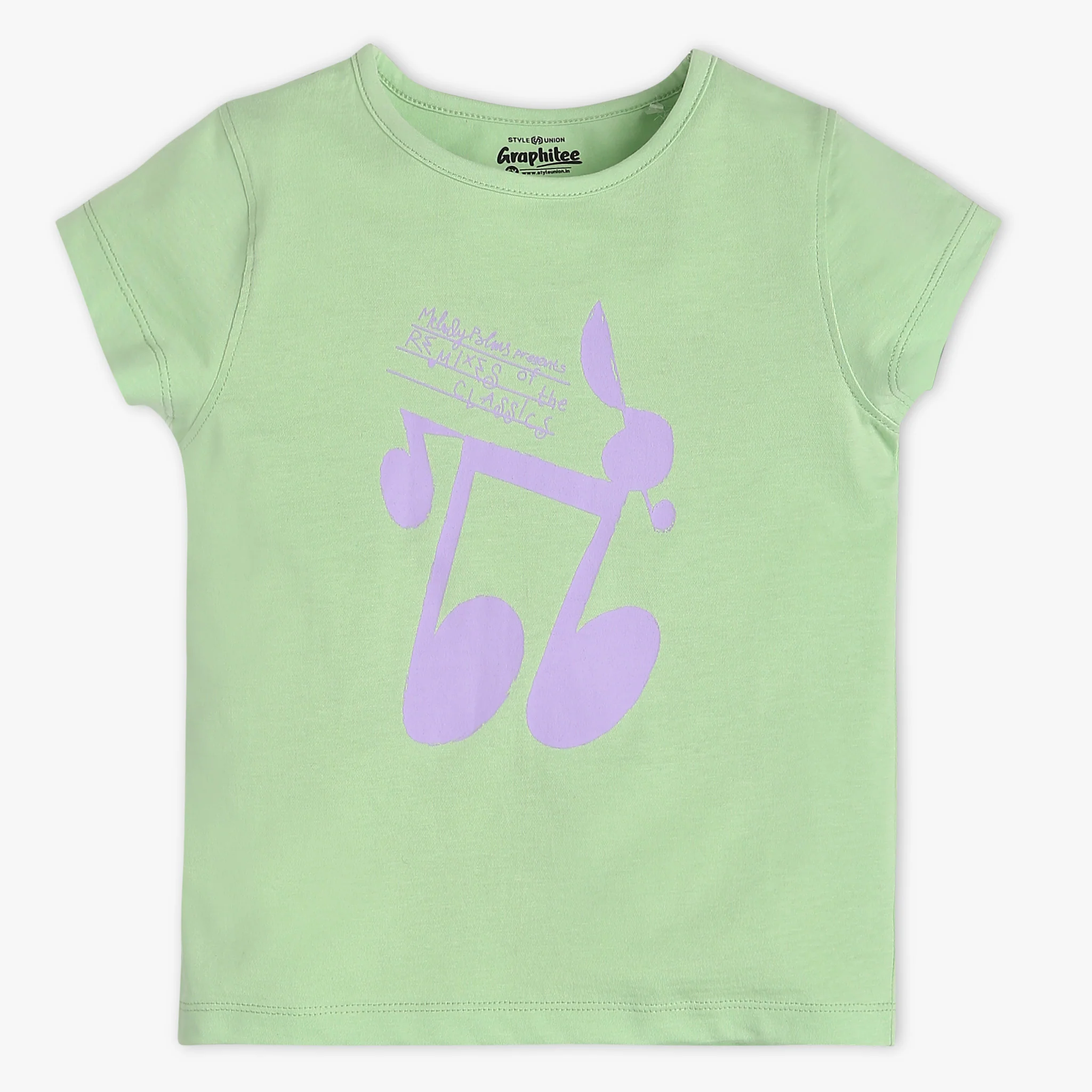 Girls Crew Neck Graphic Fun Playtime Basic T-Shirt