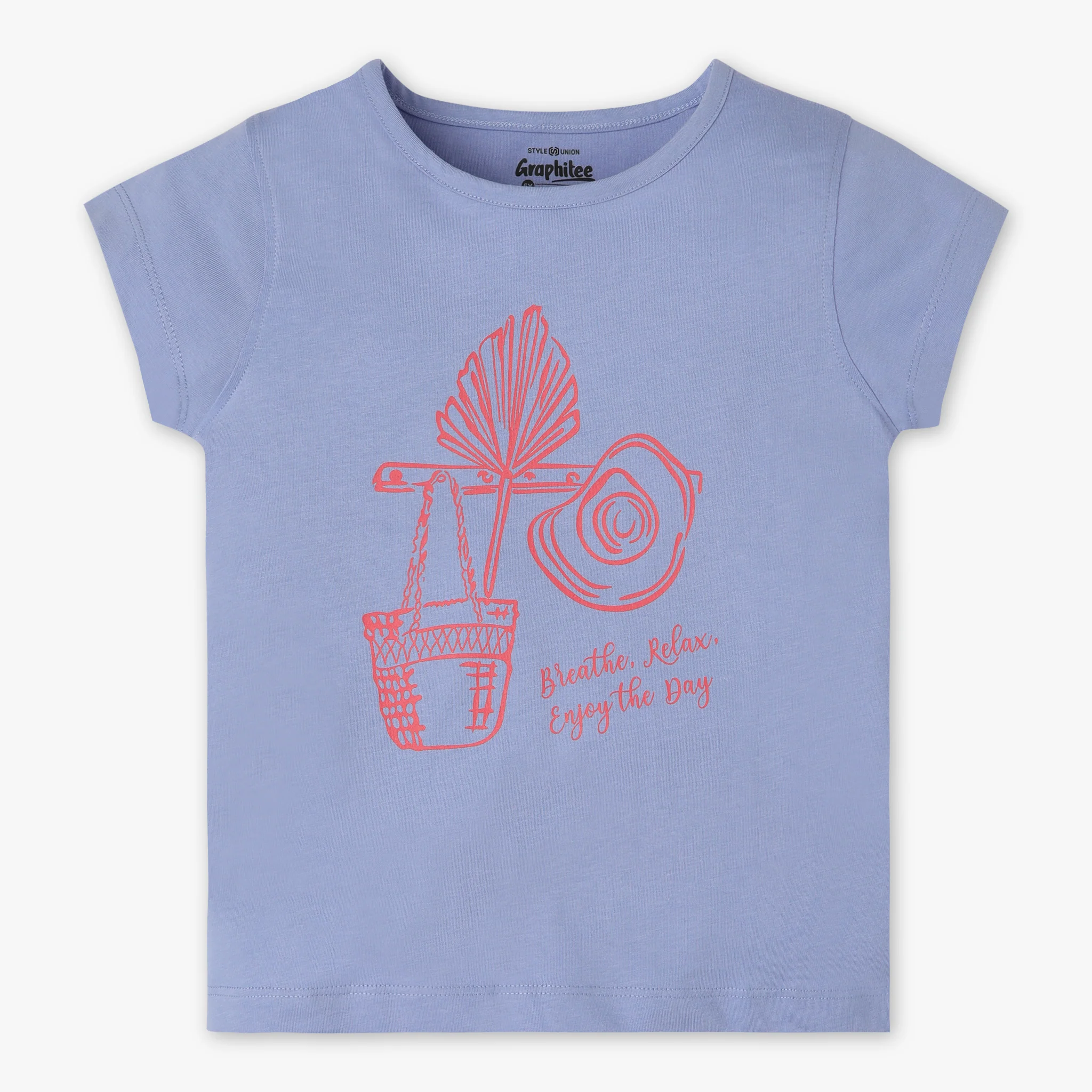 Girls Crew Neck Graphic Fun Playtime Basic T-Shirt