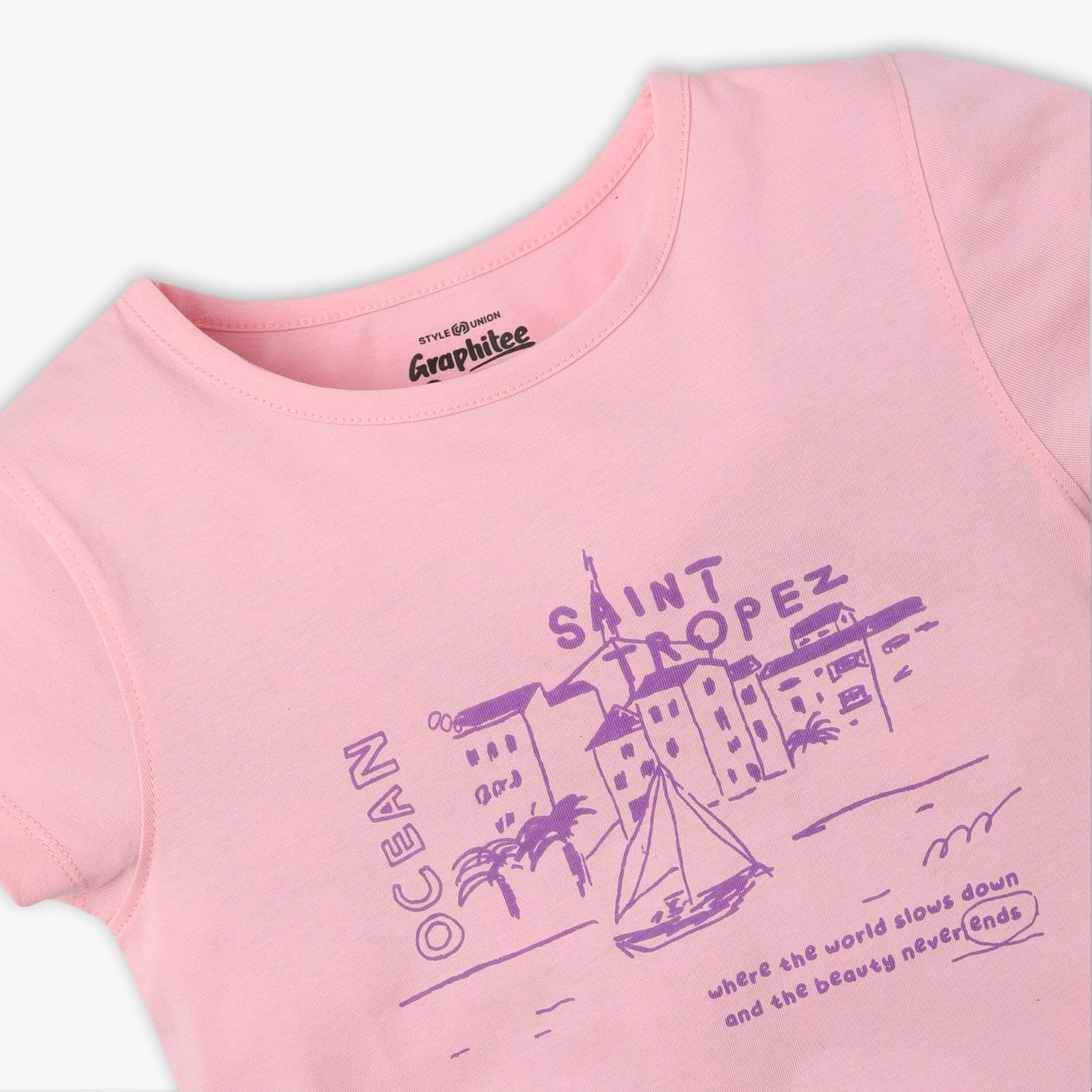 Girls Graphic Crew Neck Short Sleeve T-Shirt - Image 3