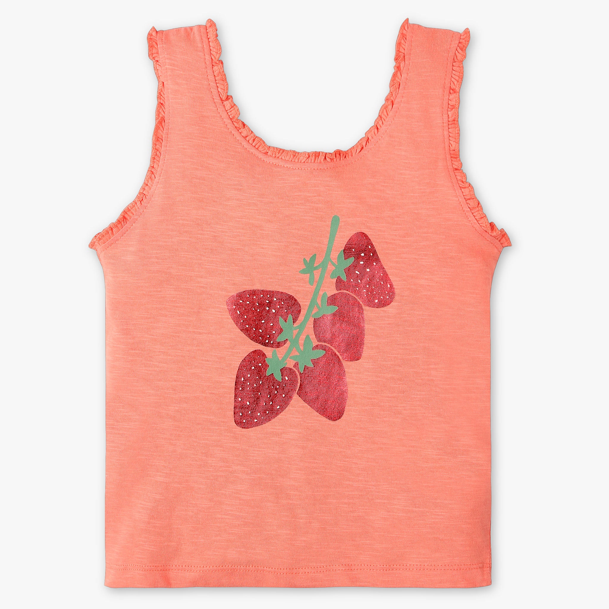Girls Graphic Crew Neck Sleeveless T-Shirt