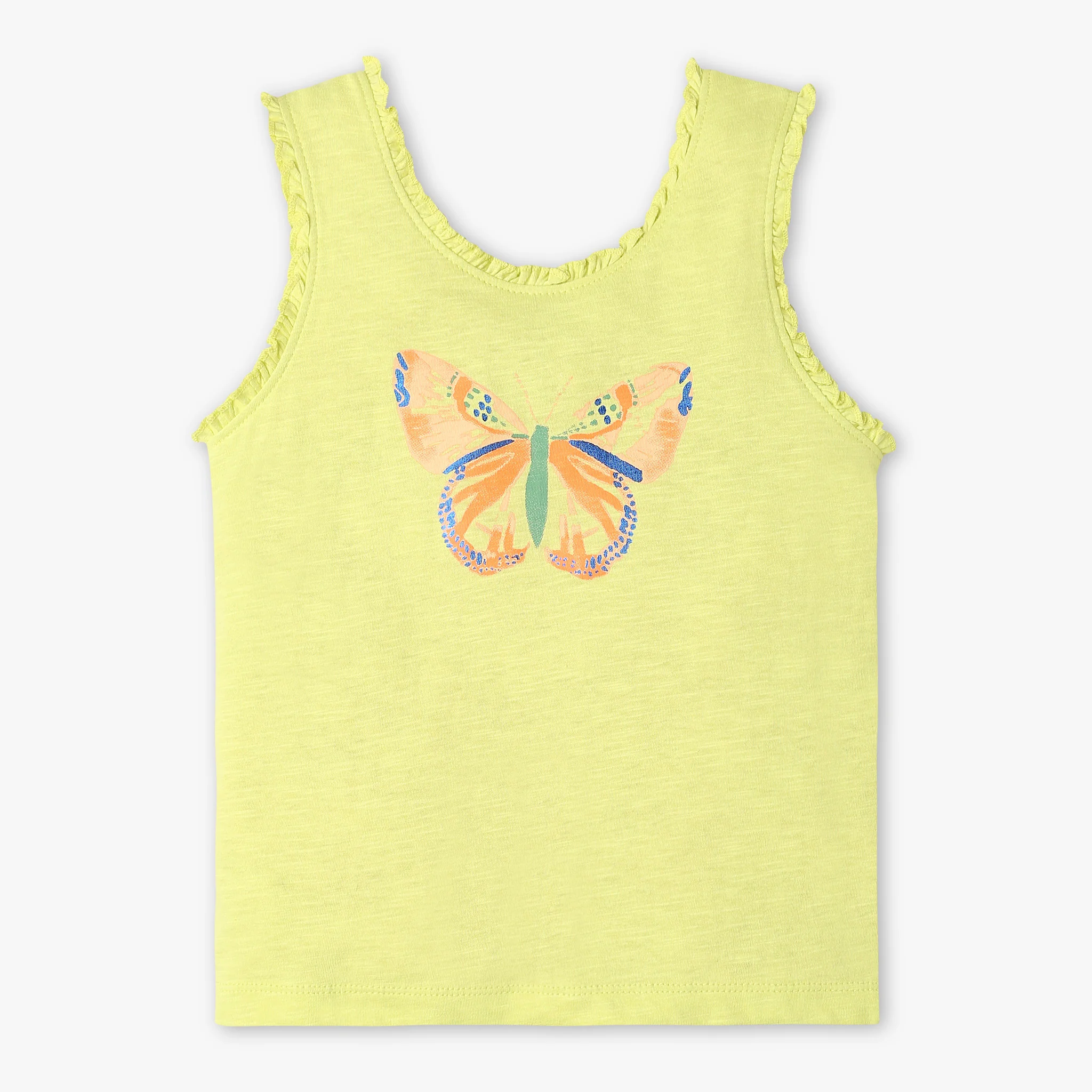 Girls Graphic Crew Neck Sleeveless T-Shirt