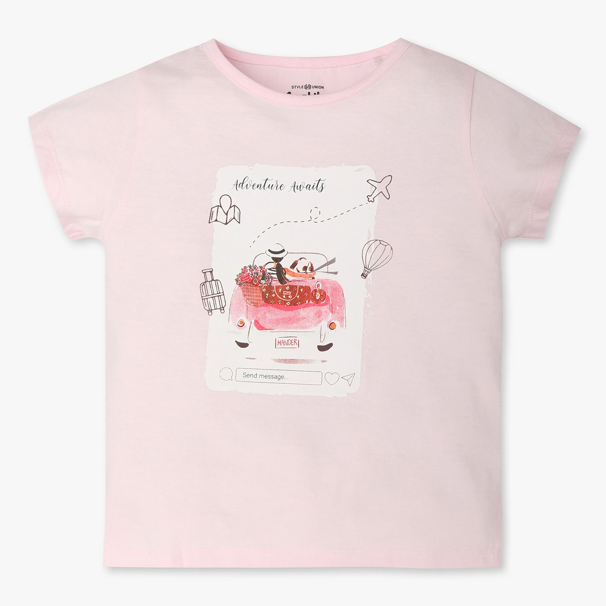 Girls Crew Neck Short Sleeve Fun Playtime Graphic T-Shirt
