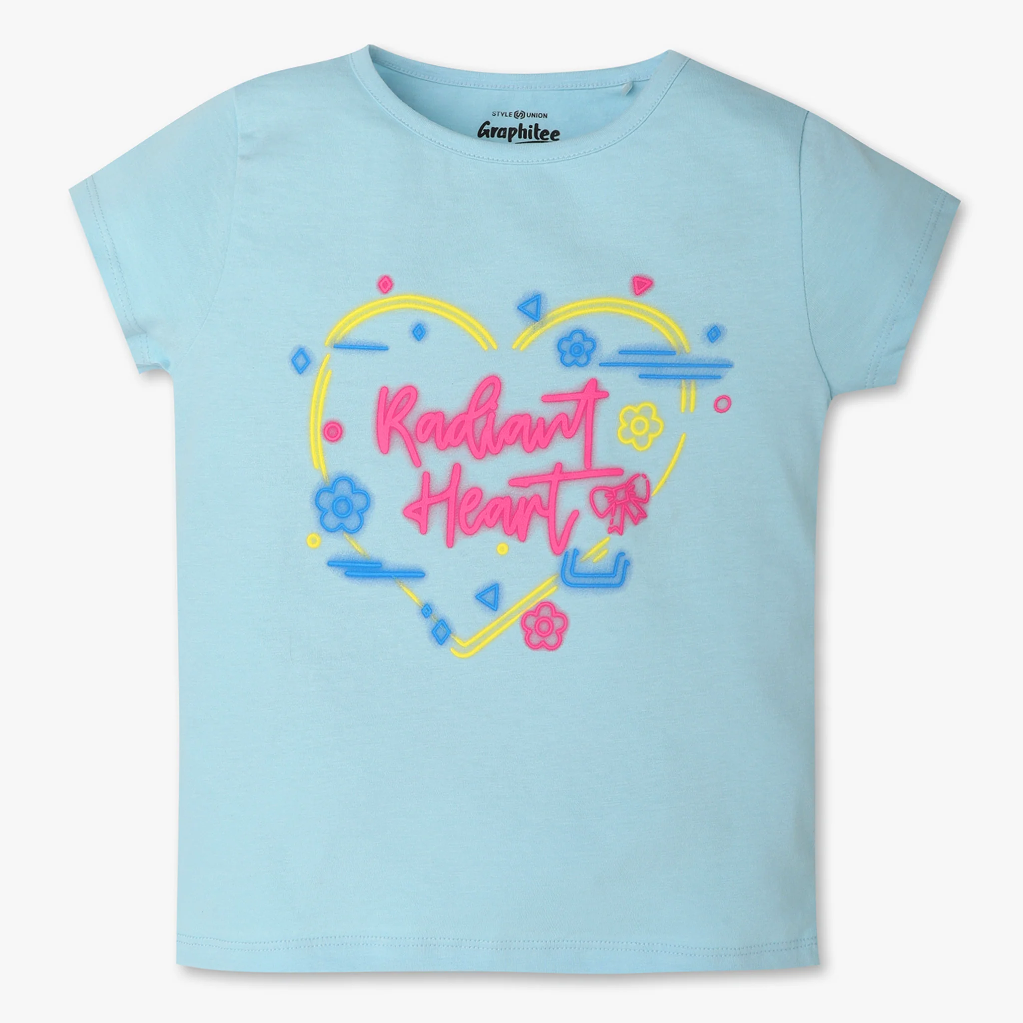 Girls Crew Neck Short Sleeve Fun Playtime Graphic T-Shirt