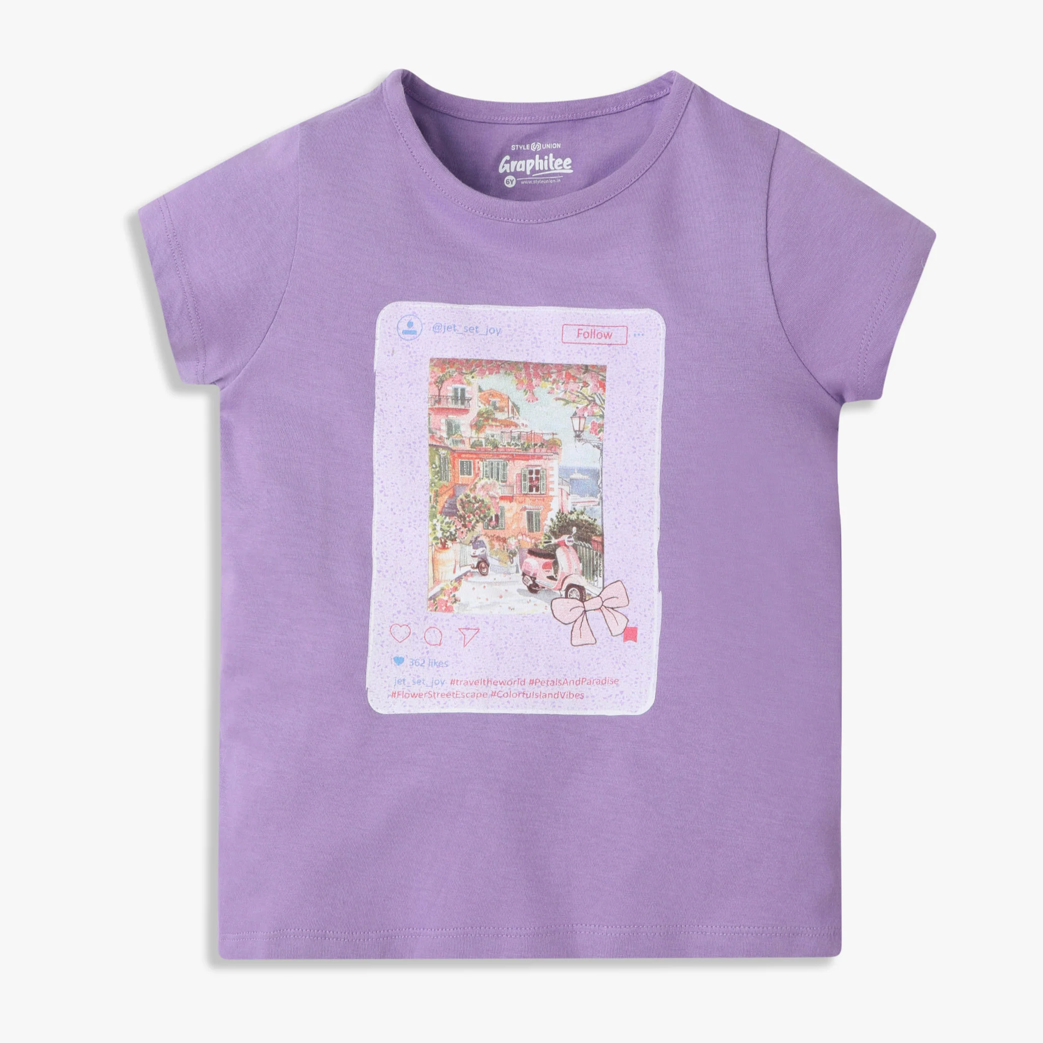 Girls Crew Neck Short Sleeve Fun Playtime Graphic T-Shirt
