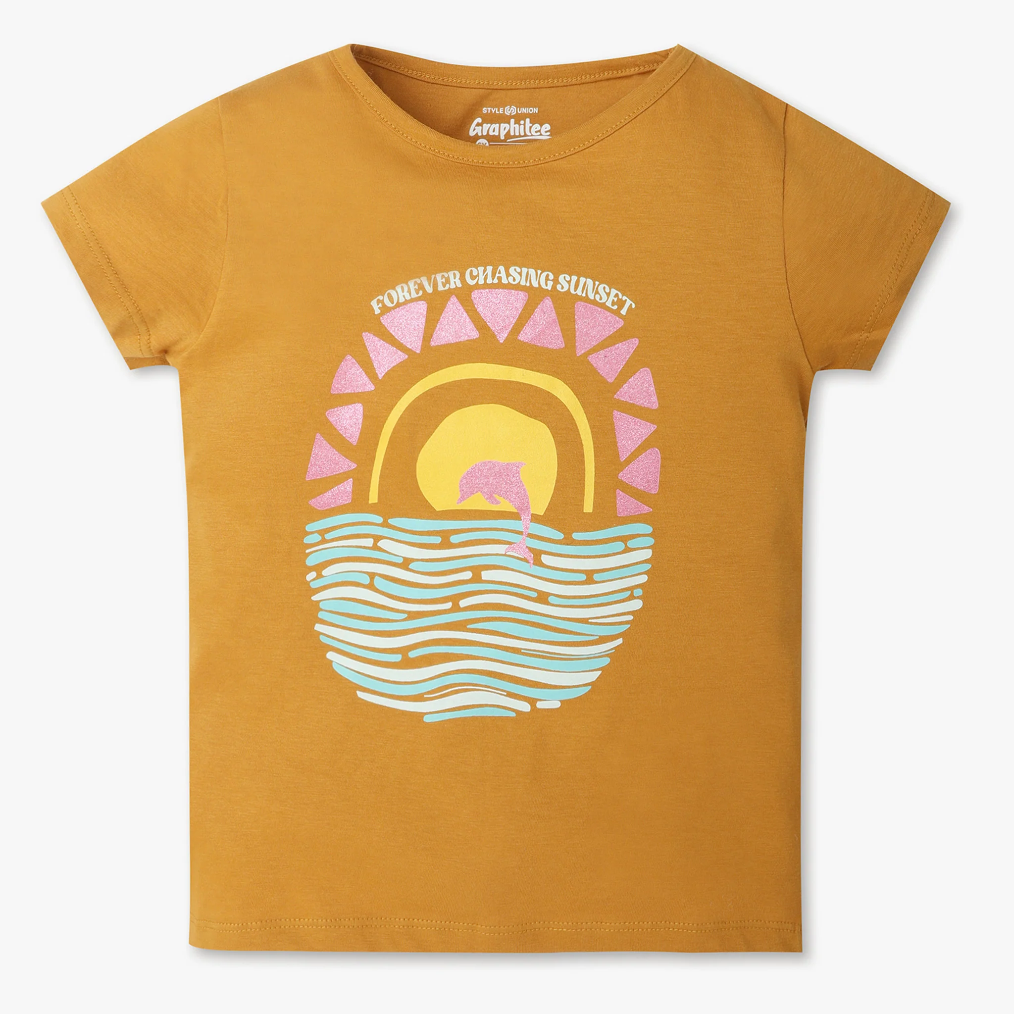 Girls Crew Neck Short Sleeve Fun Playtime Graphic T-Shirt