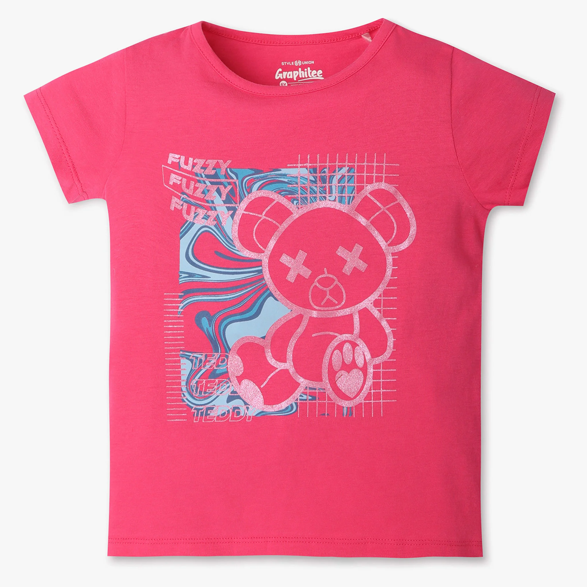 Girls Crew Neck Short Sleeve Fun Playtime Graphic T-Shirt