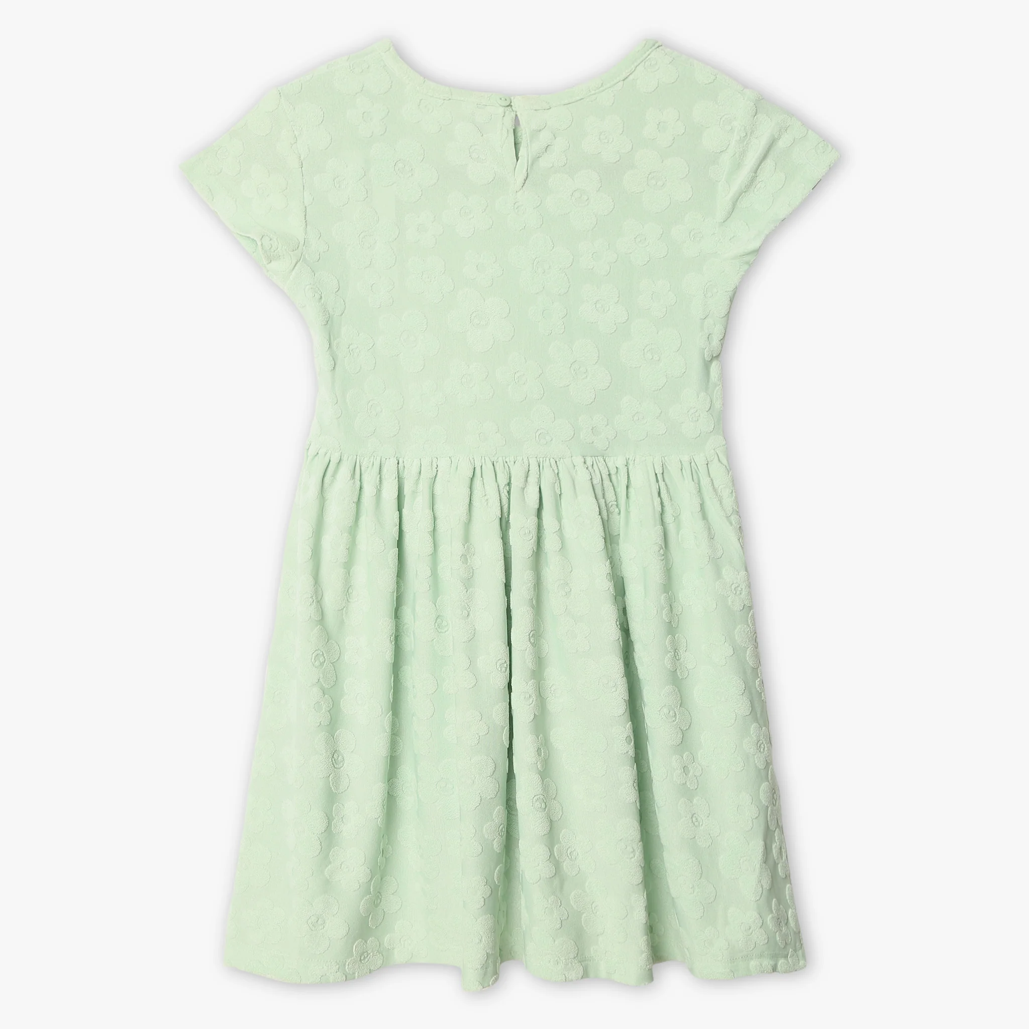 Girls Jacquard Scoop Neck Short Sleeve Dress - Image 2