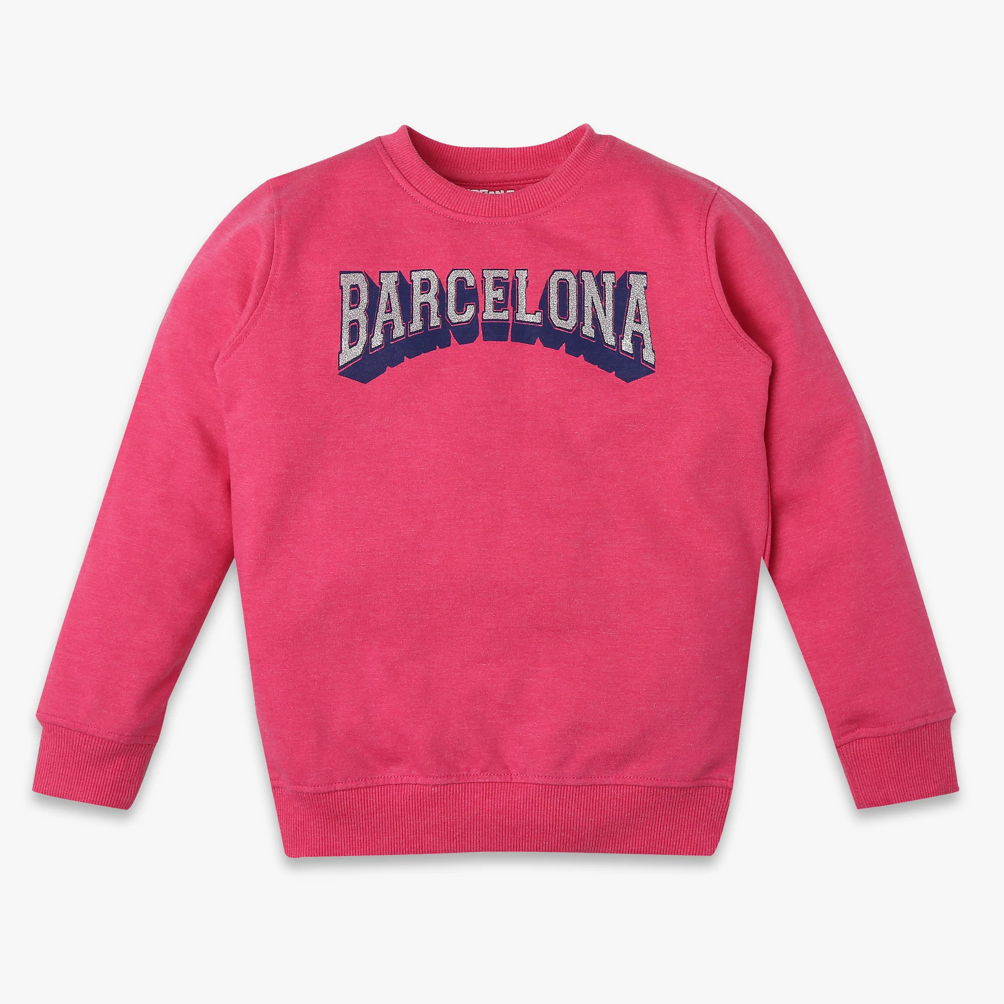 Girls Regular Fit Jacquard Sweat Tee